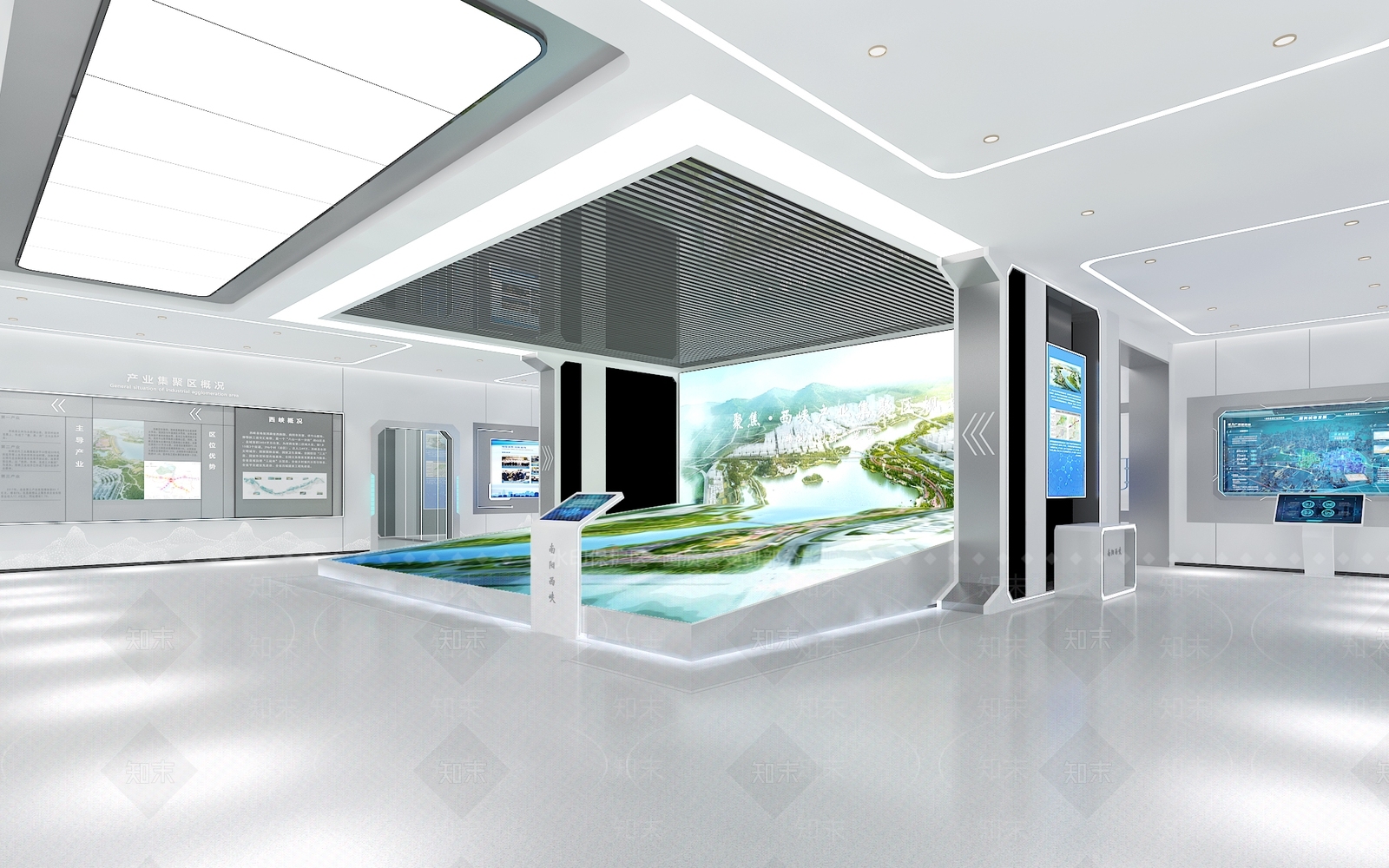 现代科技产业园区展厅SU模型下载【ID:1153873811】