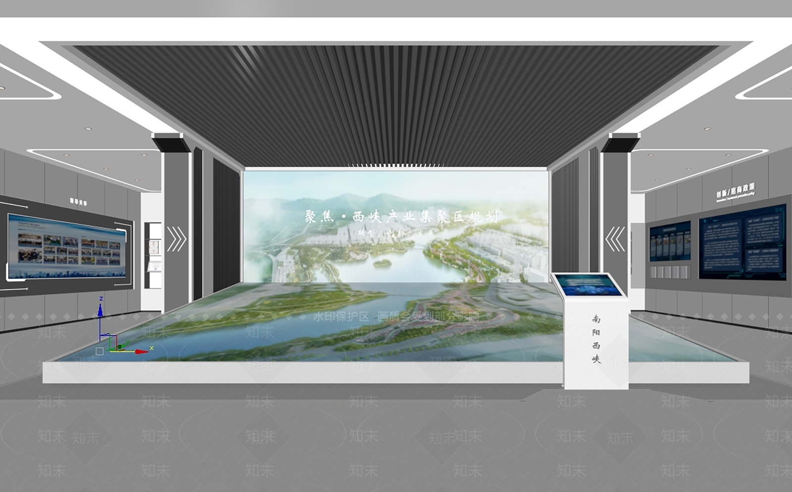 现代科技产业园区展厅SU模型下载【ID:1153873811】
