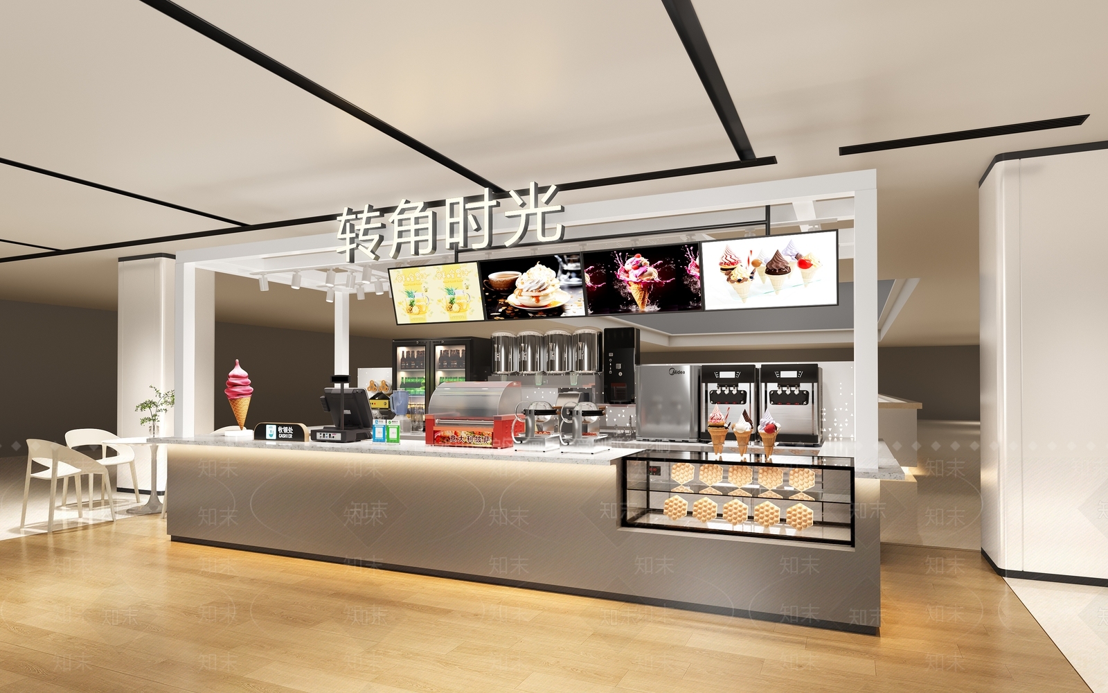 现代雪糕店面3D模型下载【ID:1153875410】