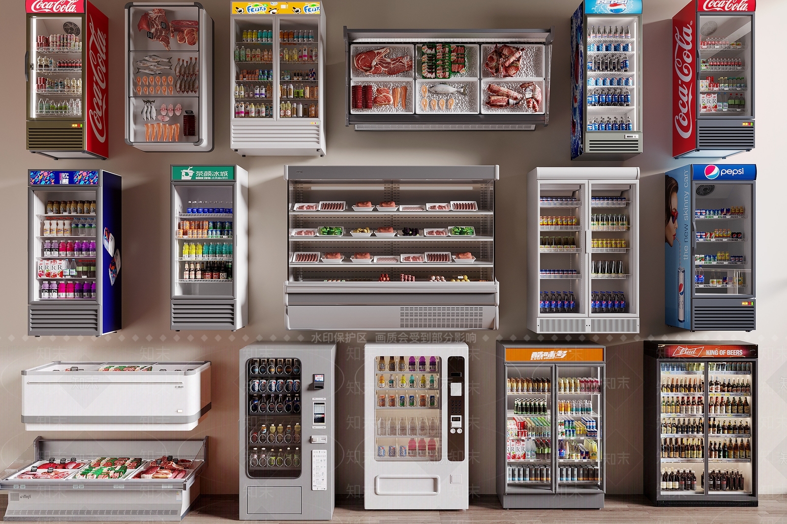 冰箱冰柜3D模型下载【ID:1153876144】