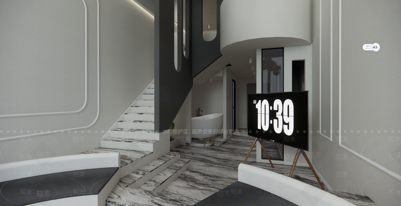 现代黑白风格LOFT民宿SU模型下载【ID:1153878054】