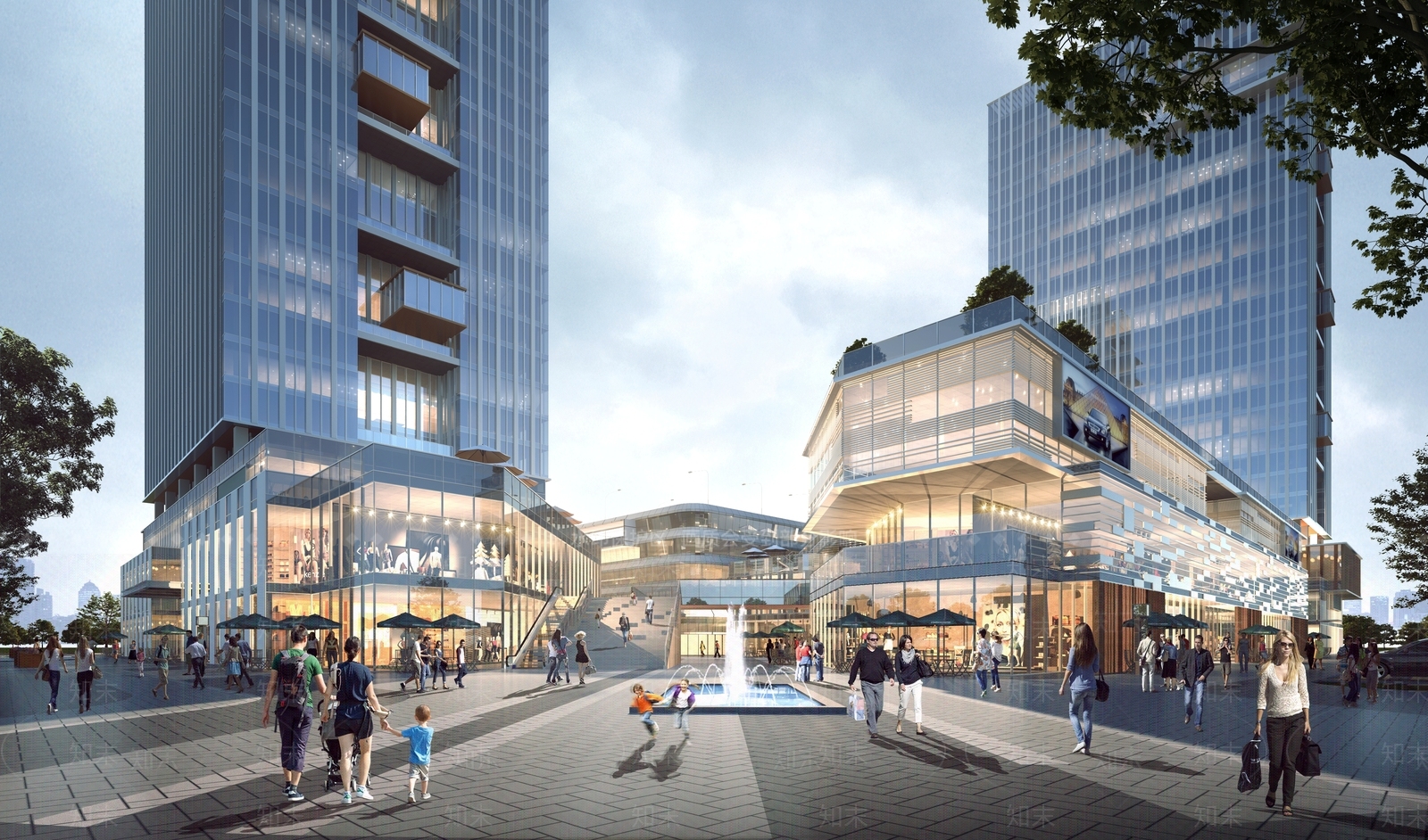 现代商业建筑SU模型下载【ID:1153991318】