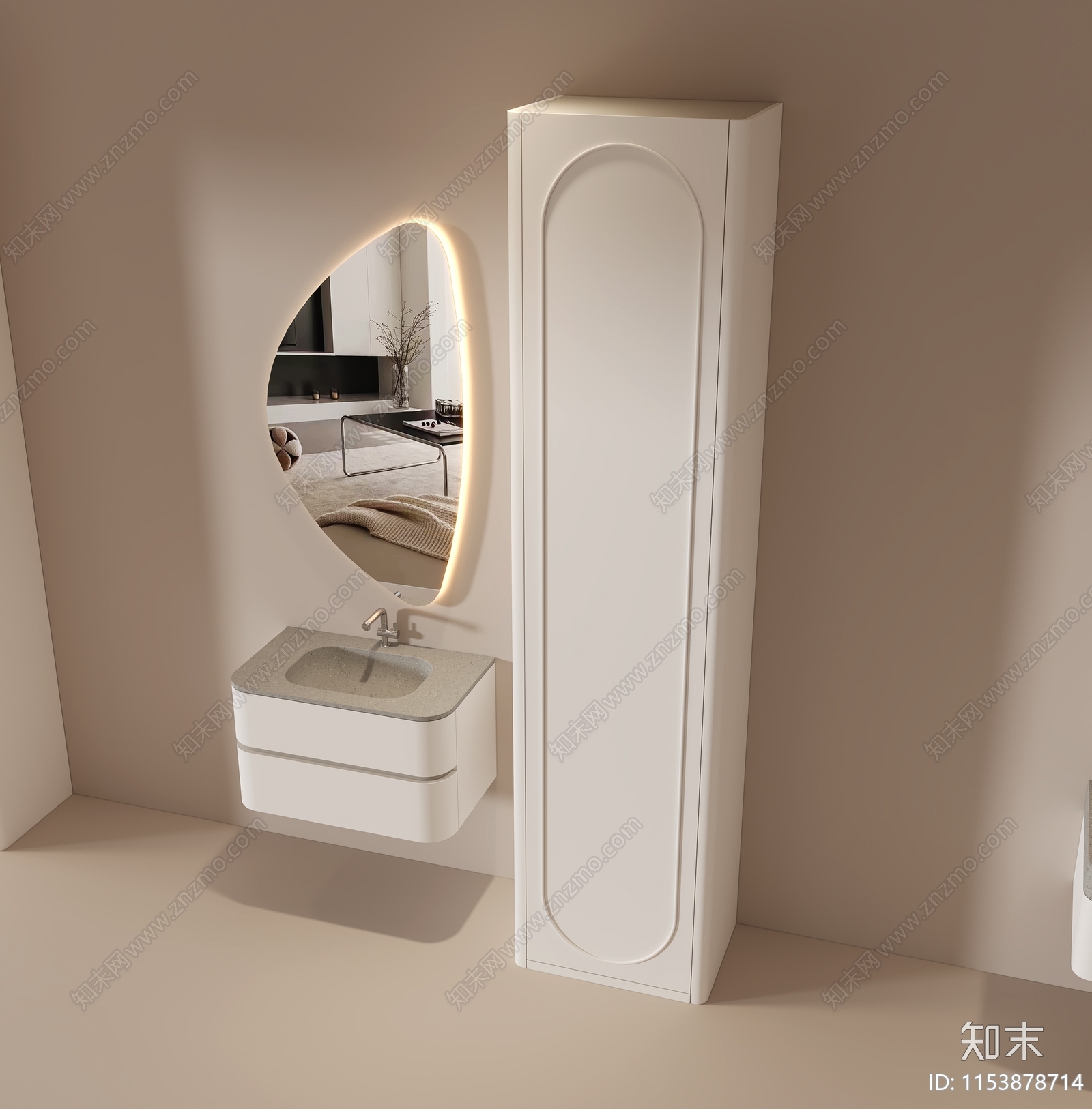 现代卫浴柜3D模型下载【ID:1153878714】