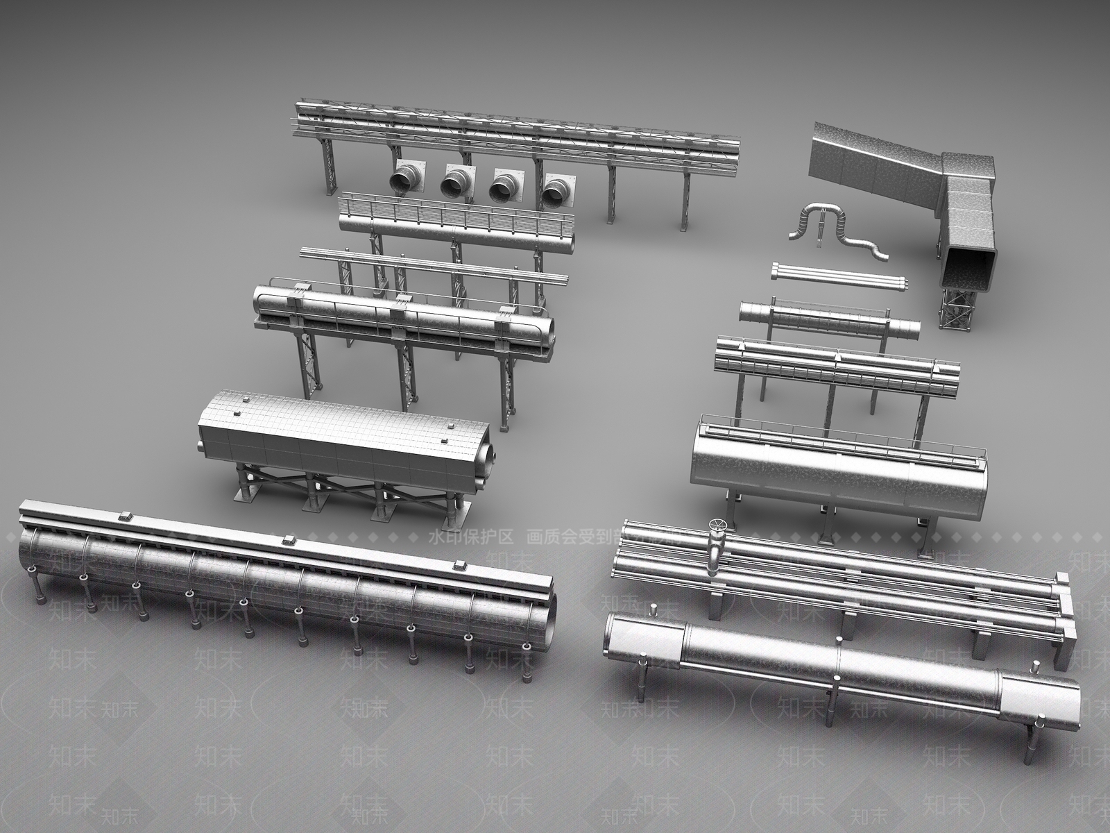 通风管道3D模型下载【ID:1153879558】
