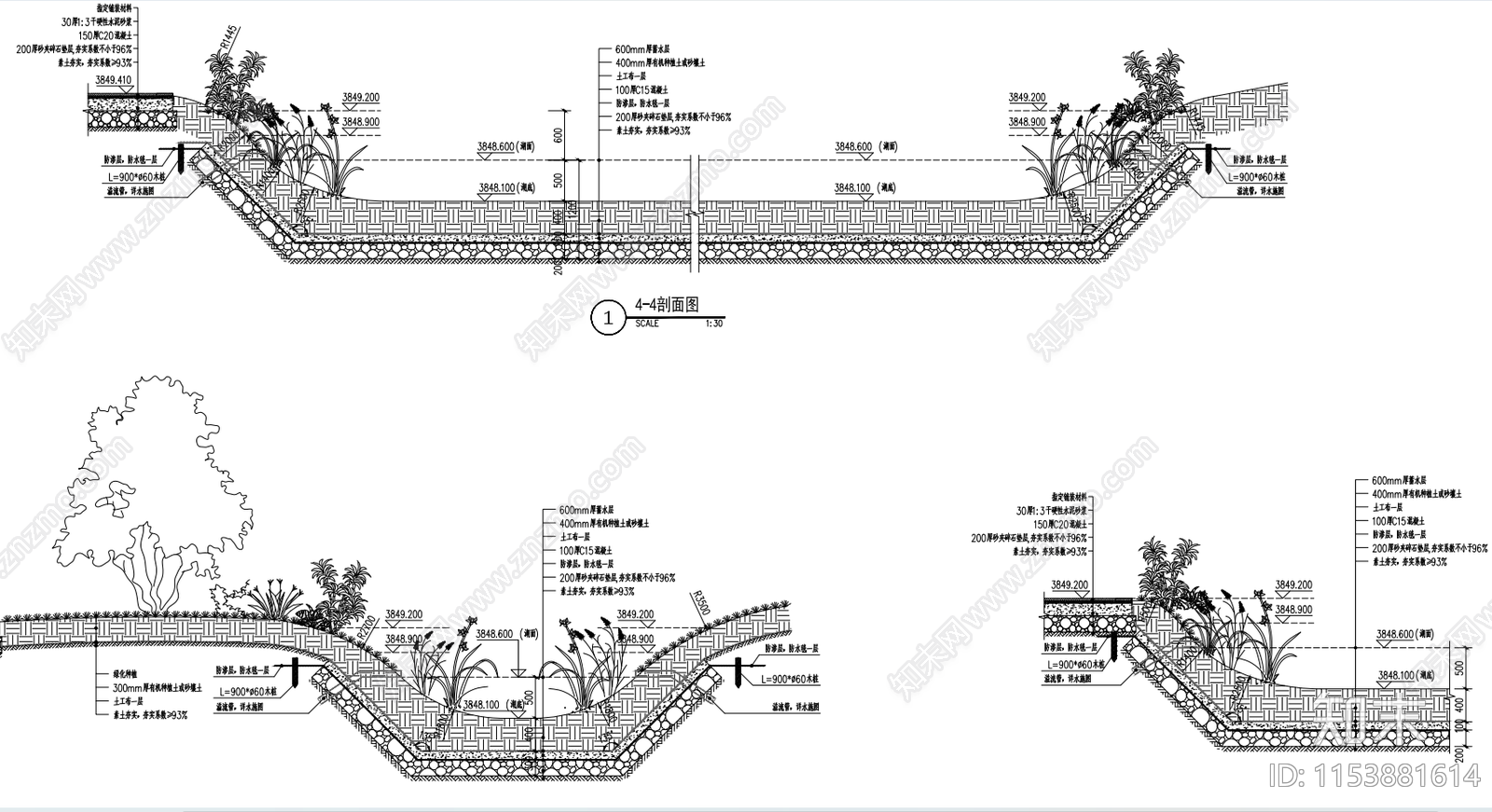 自然生态湖驳岸节点施工图下载【ID:1153881614】