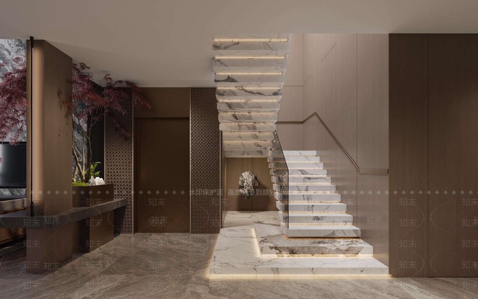 现代扶手楼梯3D模型下载【ID:1153884324】