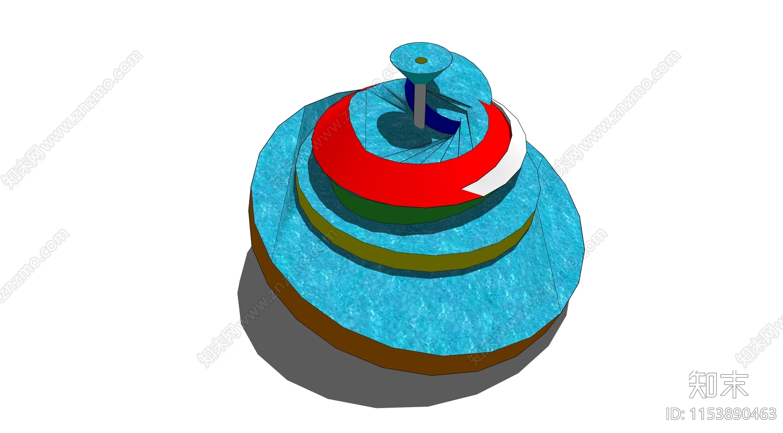 儿童旋转滑水滑梯SU模型下载【ID:1153890463】