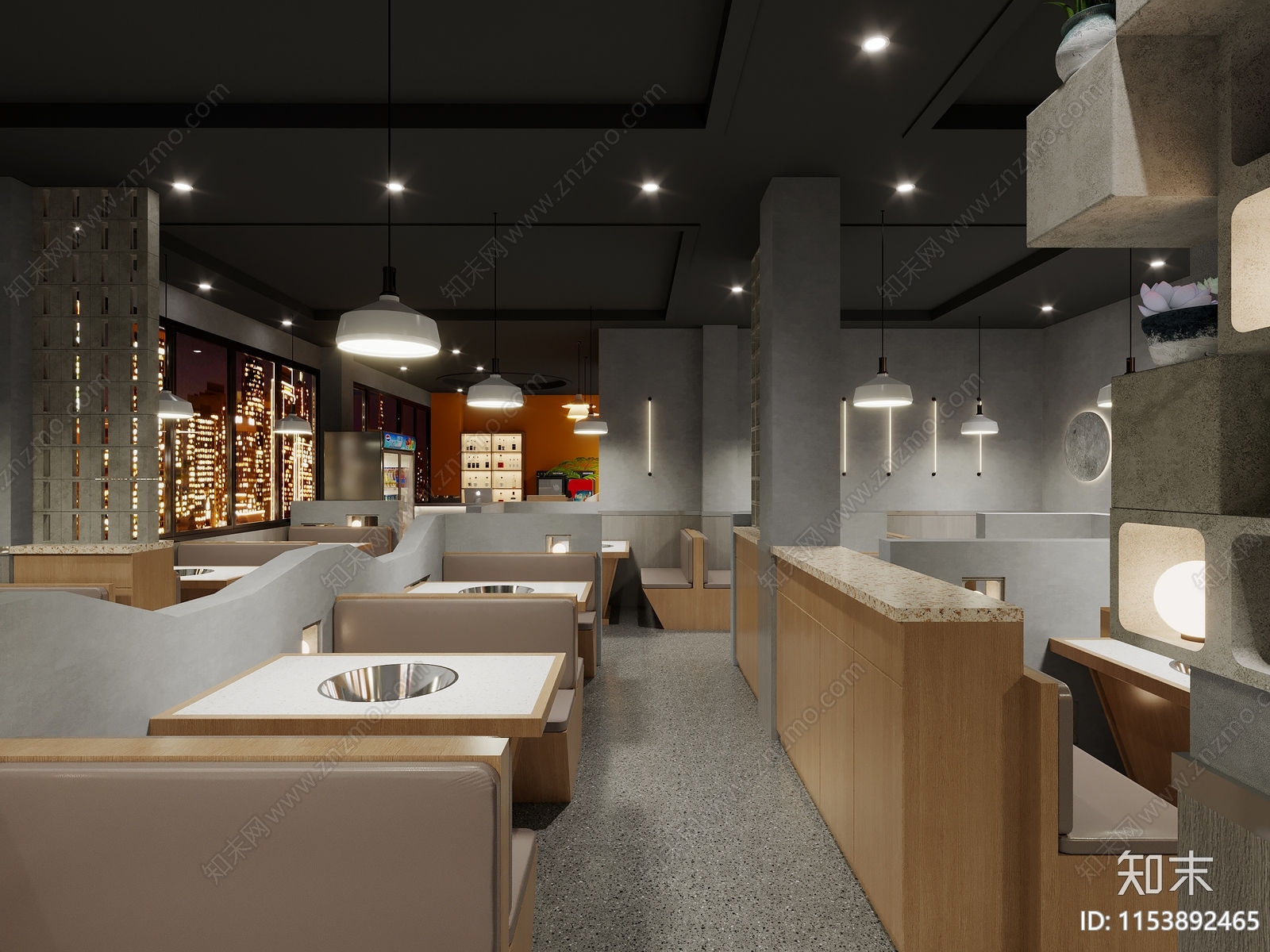 工业风火锅店3D模型下载【ID:1153892465】