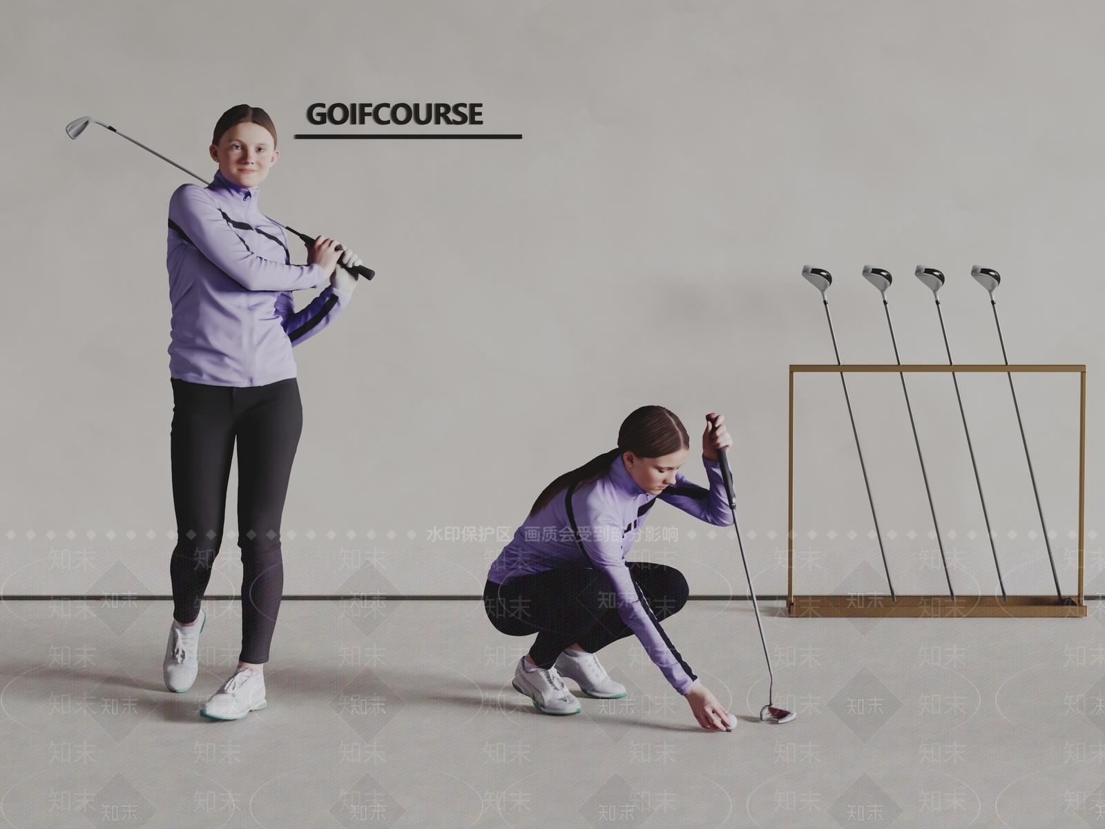 打高尔夫球人SU模型下载【ID:1153892844】