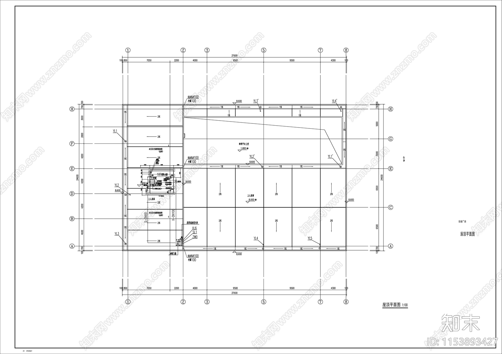 科技城垃圾中转站设备用房给排水cad施工图下载【ID:1153893427】