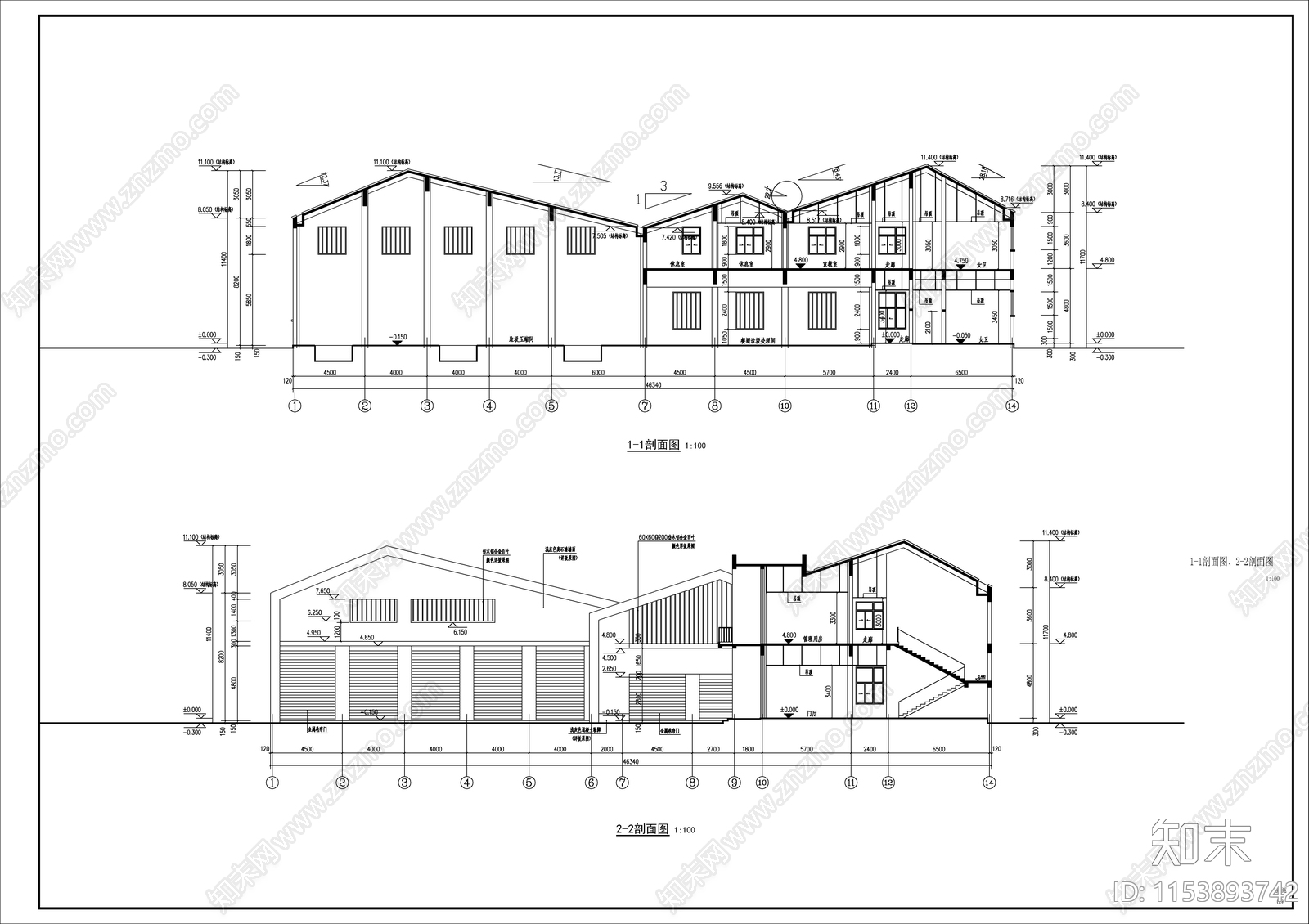 街道垃圾中转站建筑cad施工图下载【ID:1153893742】