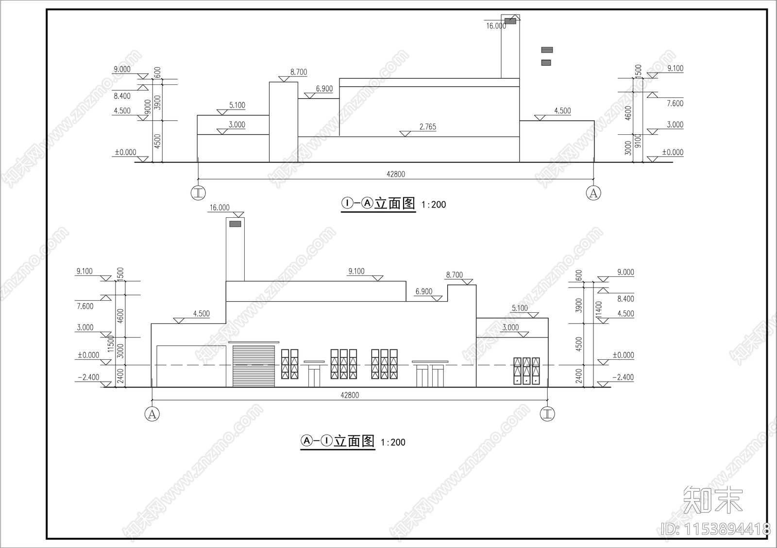 生活垃圾压缩转运站建筑cad施工图下载【ID:1153894418】