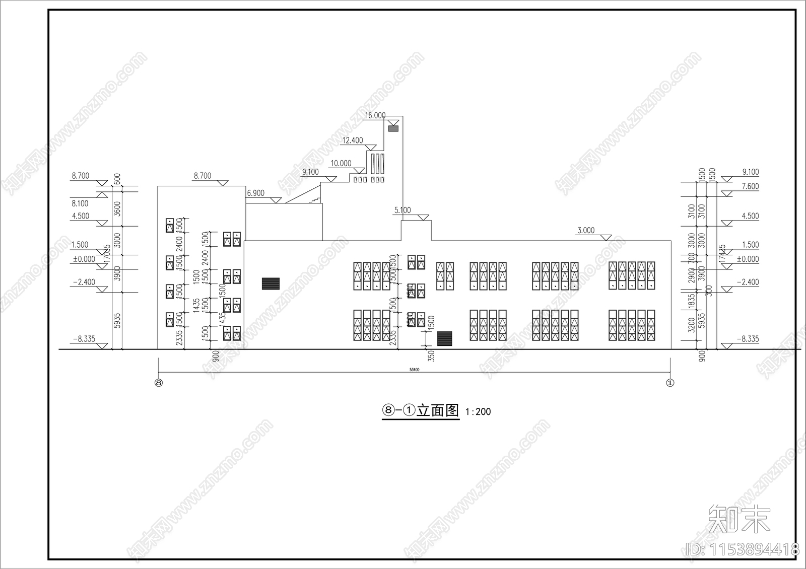 生活垃圾压缩转运站建筑cad施工图下载【ID:1153894418】