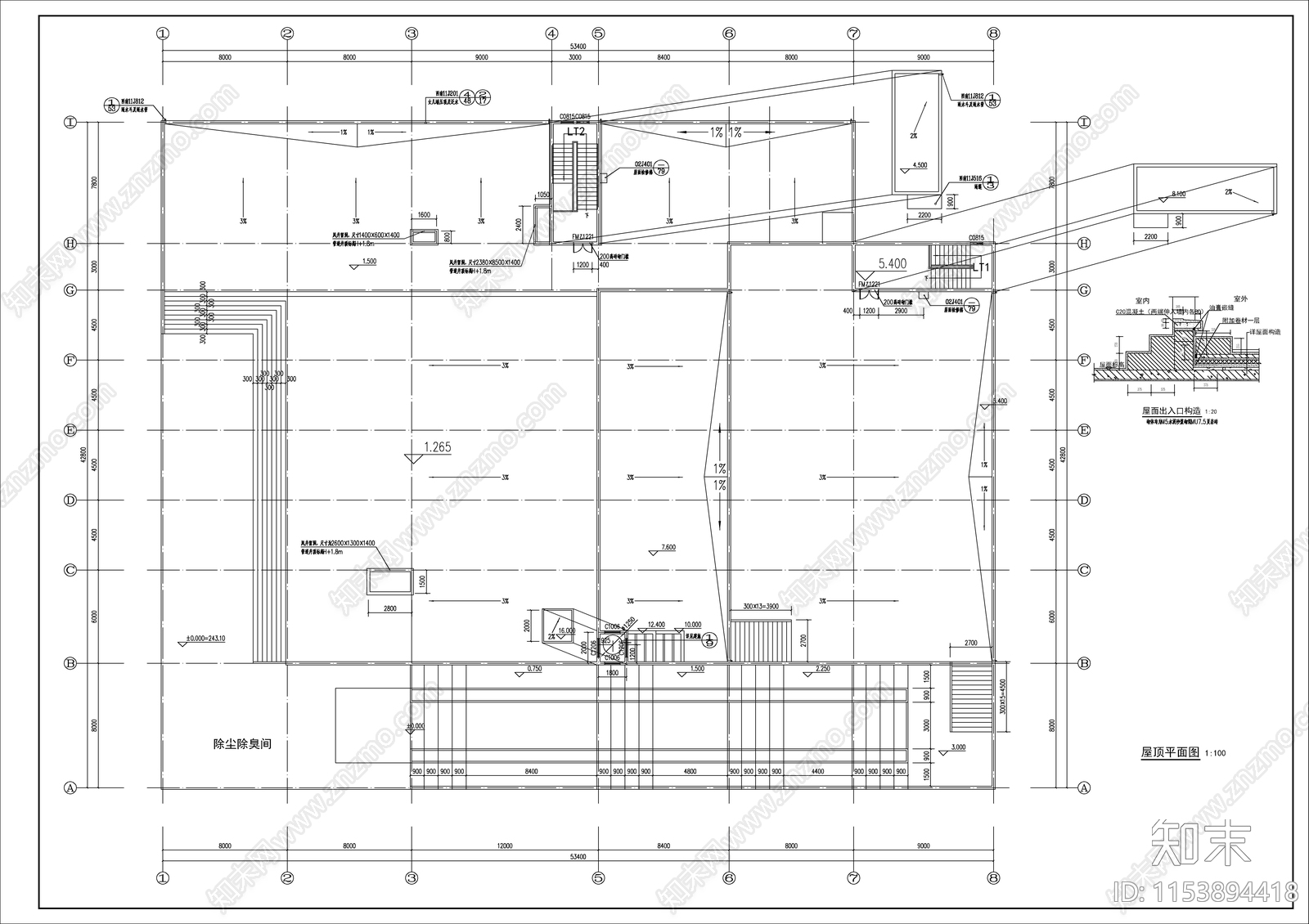 生活垃圾压缩转运站建筑cad施工图下载【ID:1153894418】