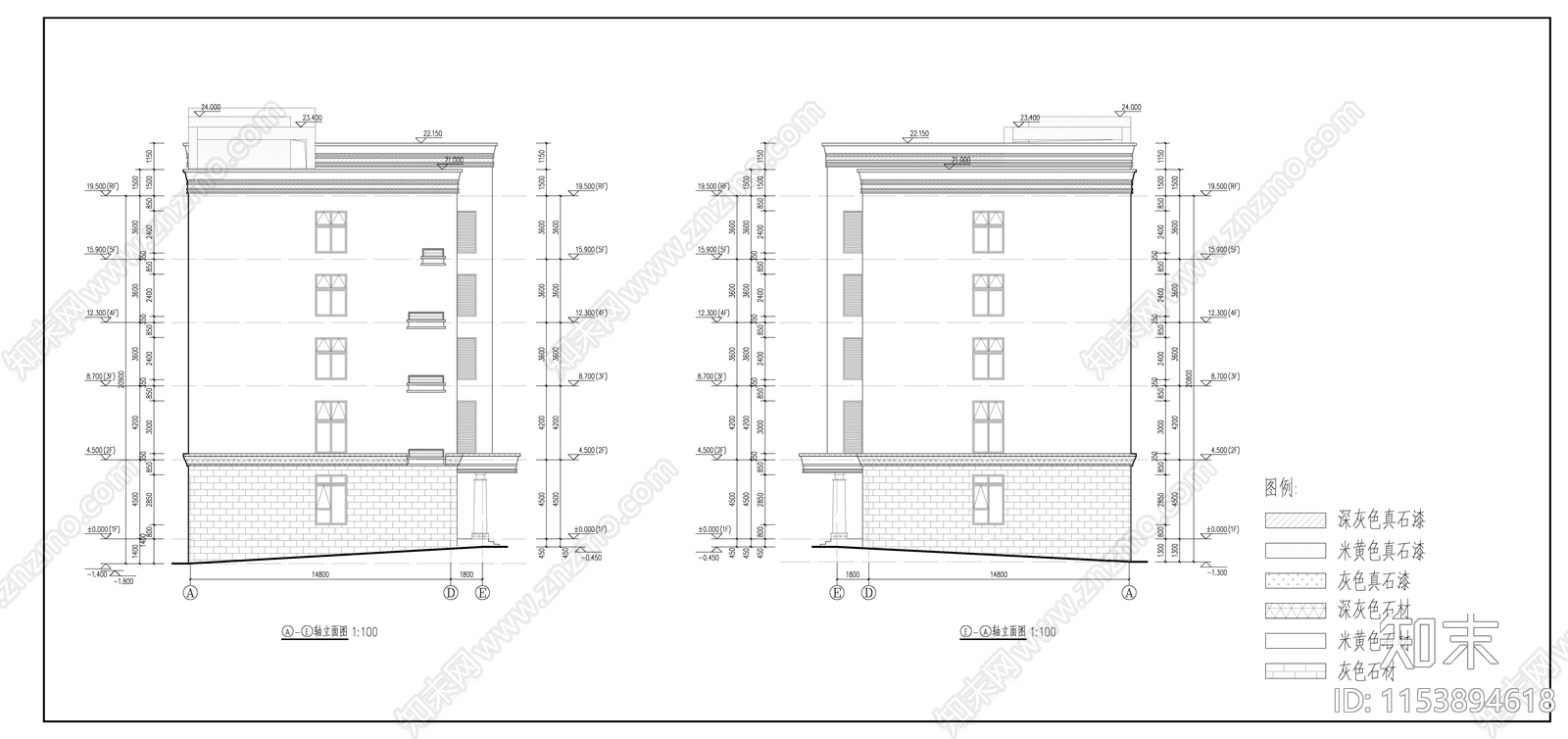 办公楼建筑cad施工图下载【ID:1153894618】