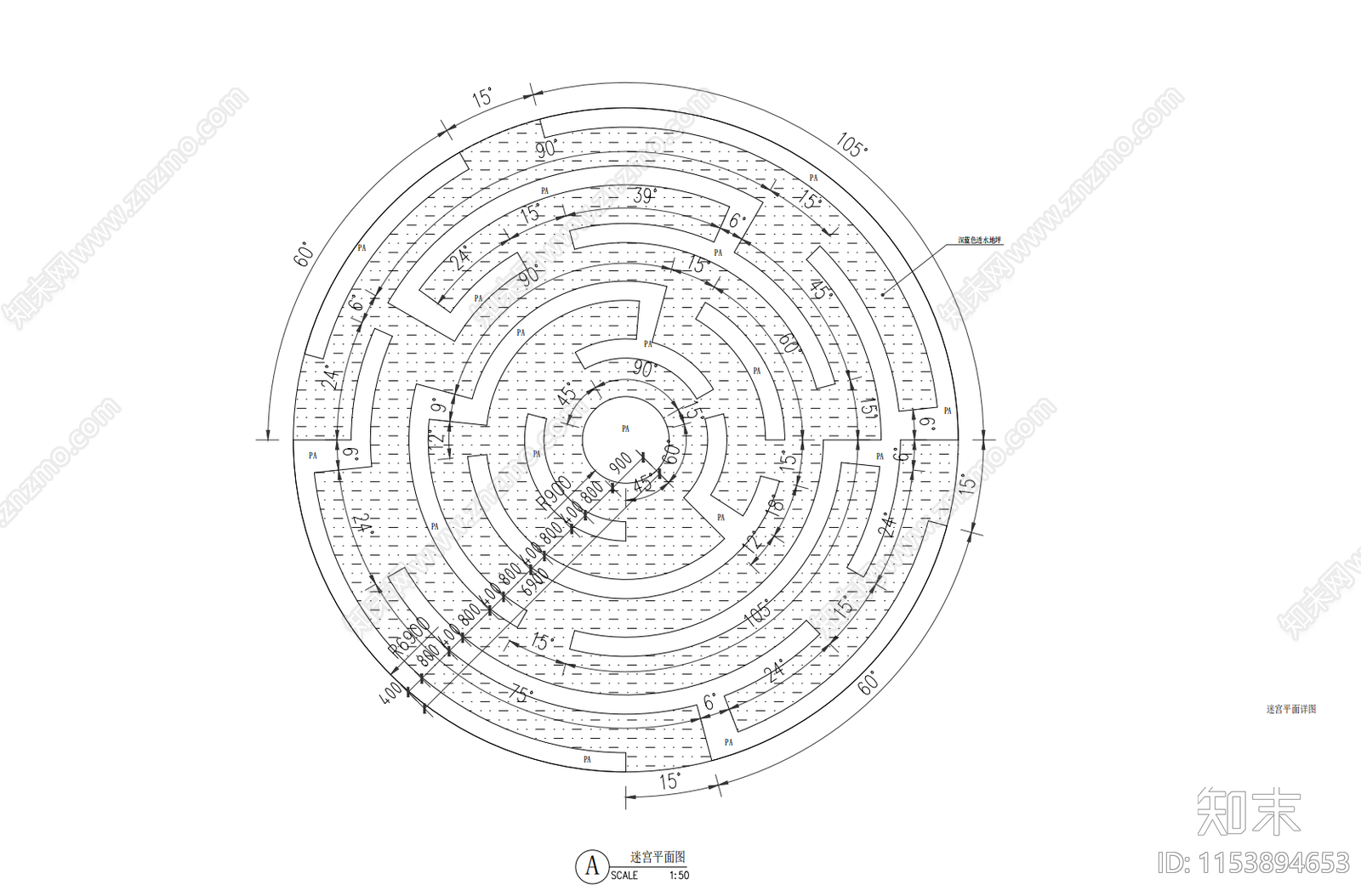 儿童迷宫景观平面图施工图下载【ID:1153894653】