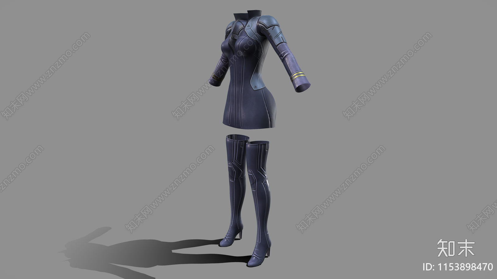 女性感科幻短裙制服3D模型下载【ID:1153898470】