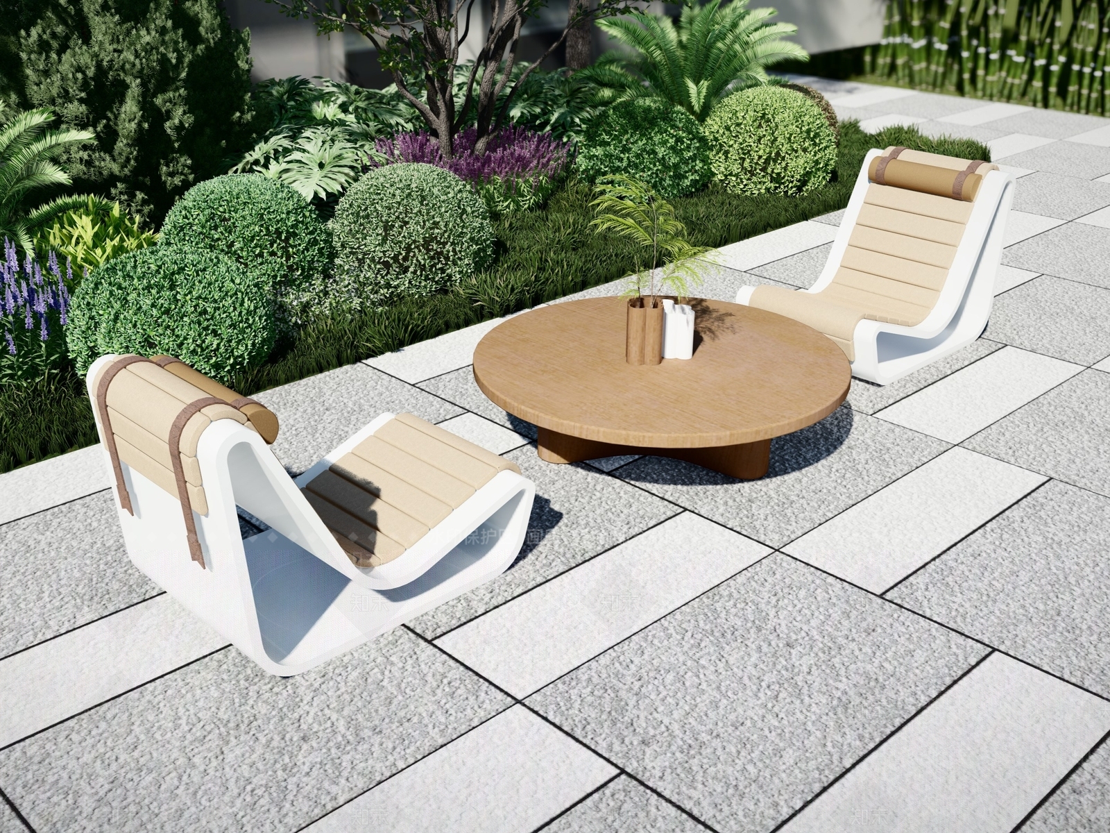 现代户外桌椅SU模型下载【ID:1153899965】