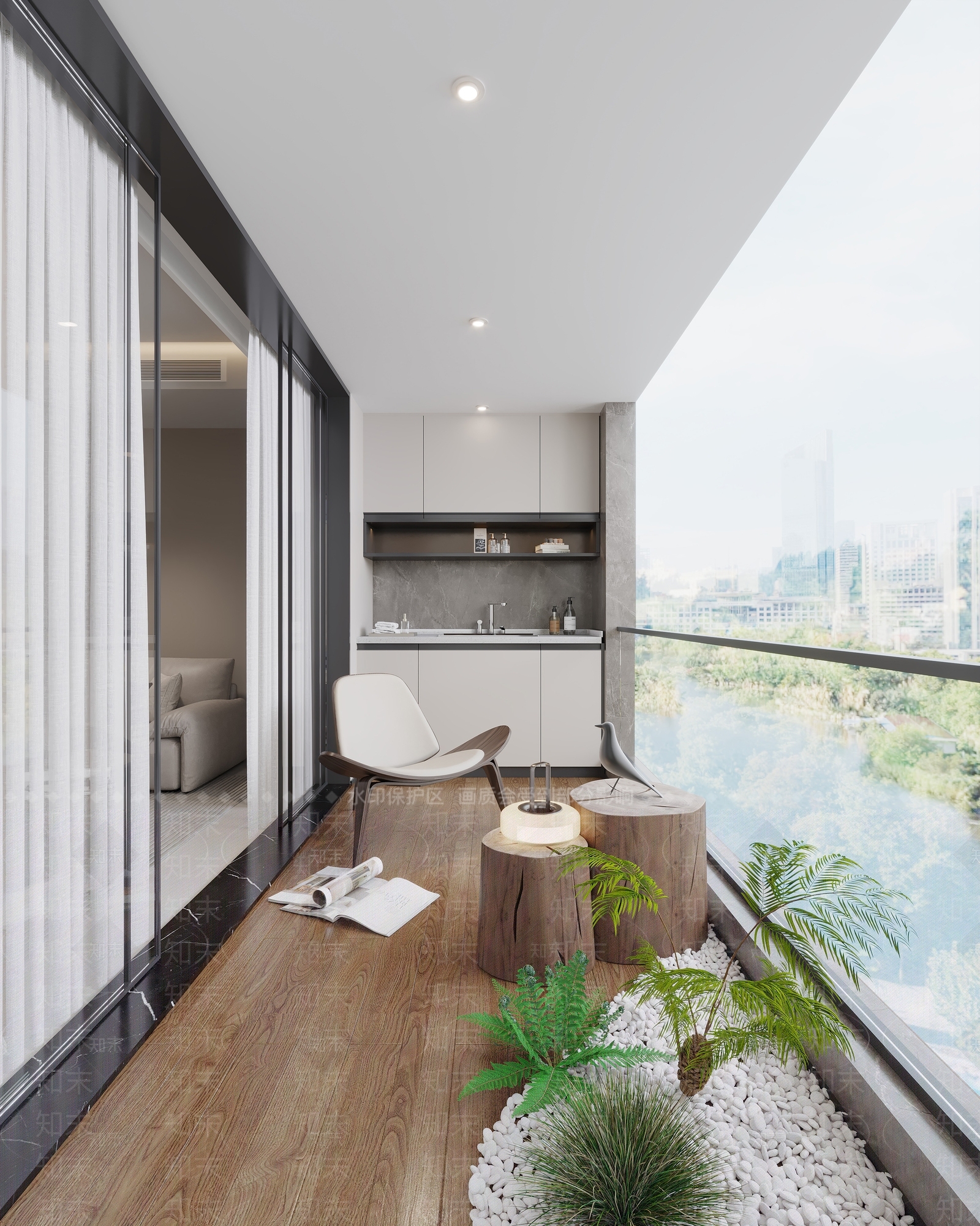 现代家居阳台3D模型下载【ID:1153901181】