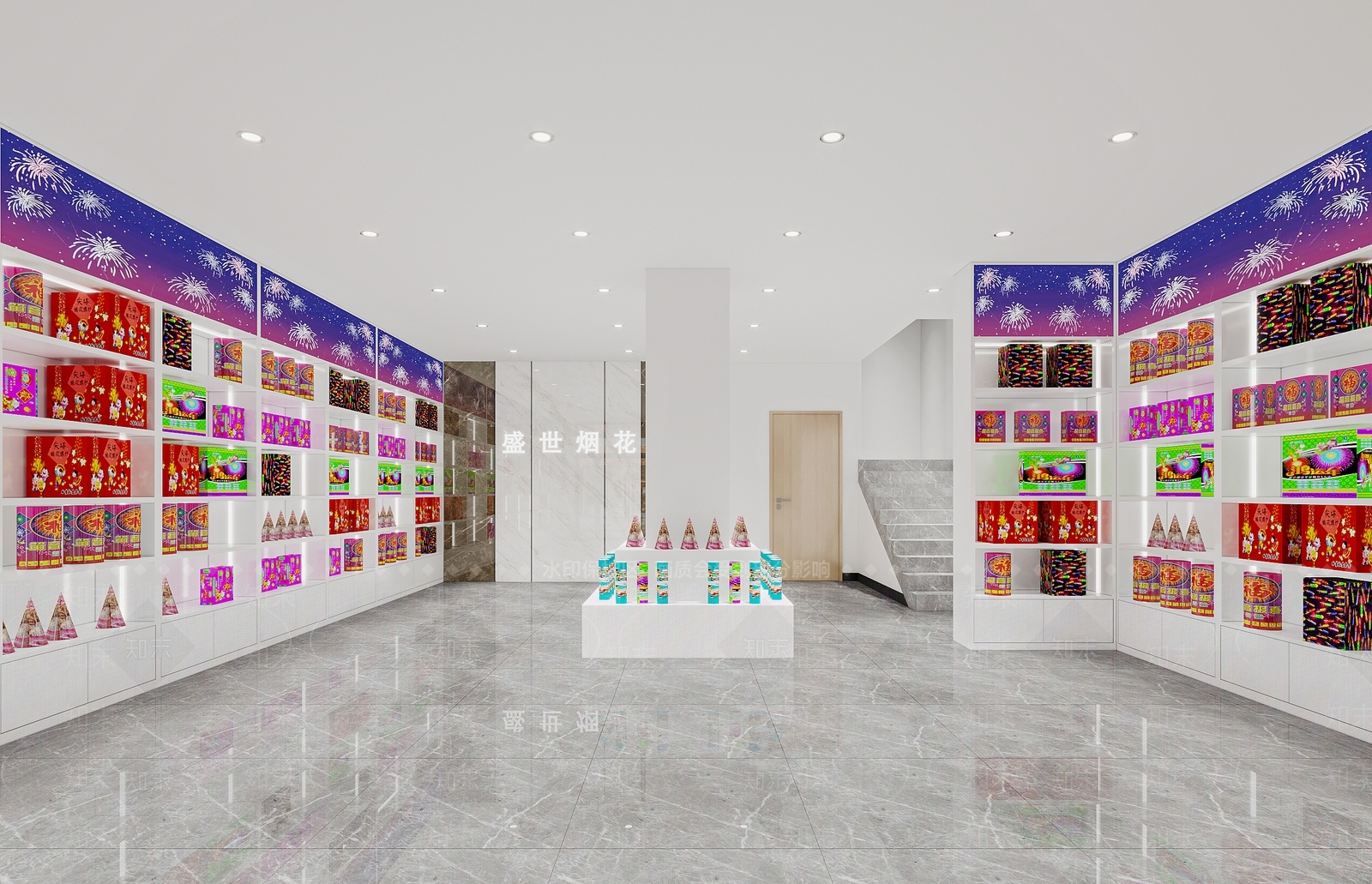 现代烟花店3D模型下载【ID:1153903320】