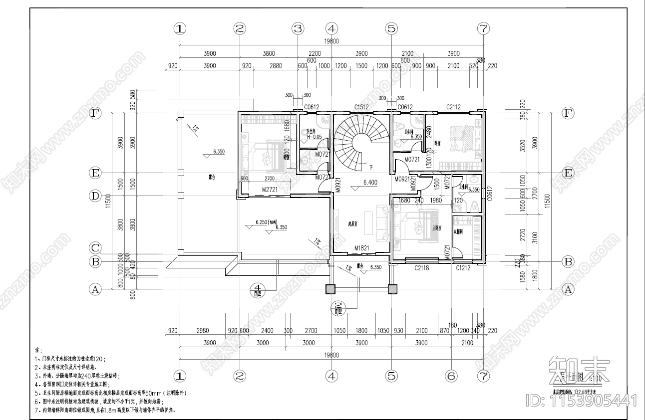 欧式别墅建筑cad施工图下载【ID:1153905441】