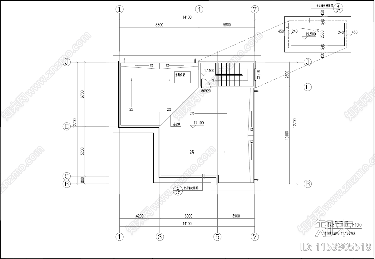 住宅区建筑cad施工图下载【ID:1153905518】