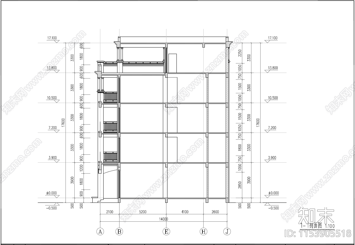 住宅区建筑cad施工图下载【ID:1153905518】