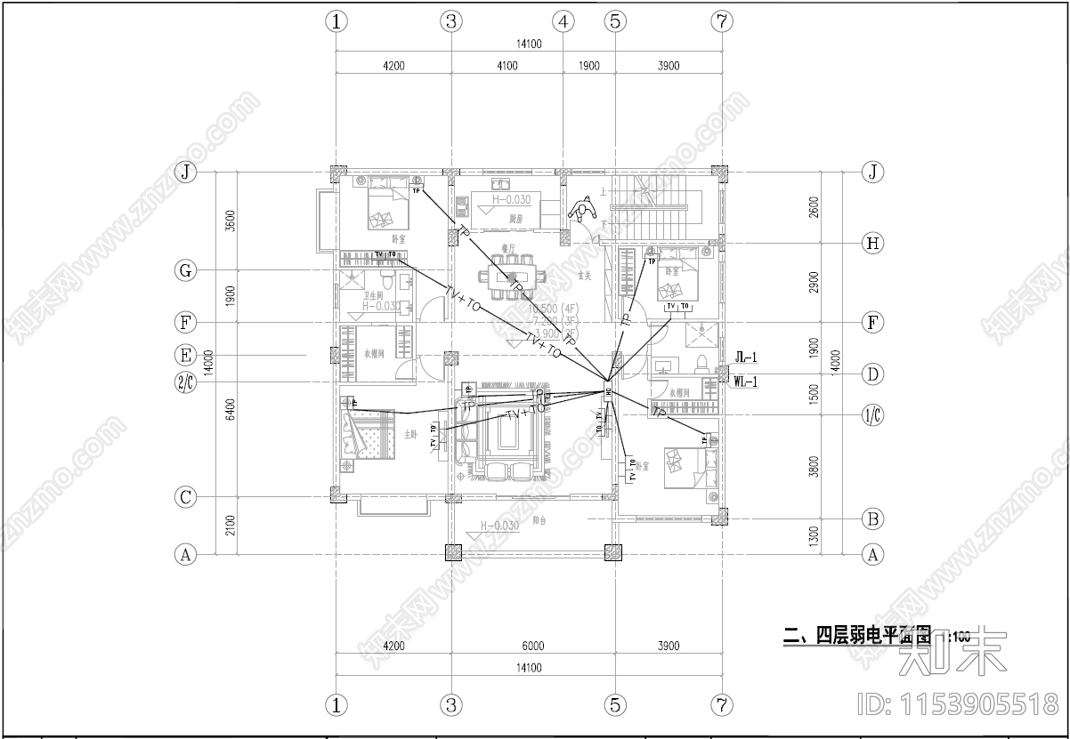 住宅区建筑cad施工图下载【ID:1153905518】