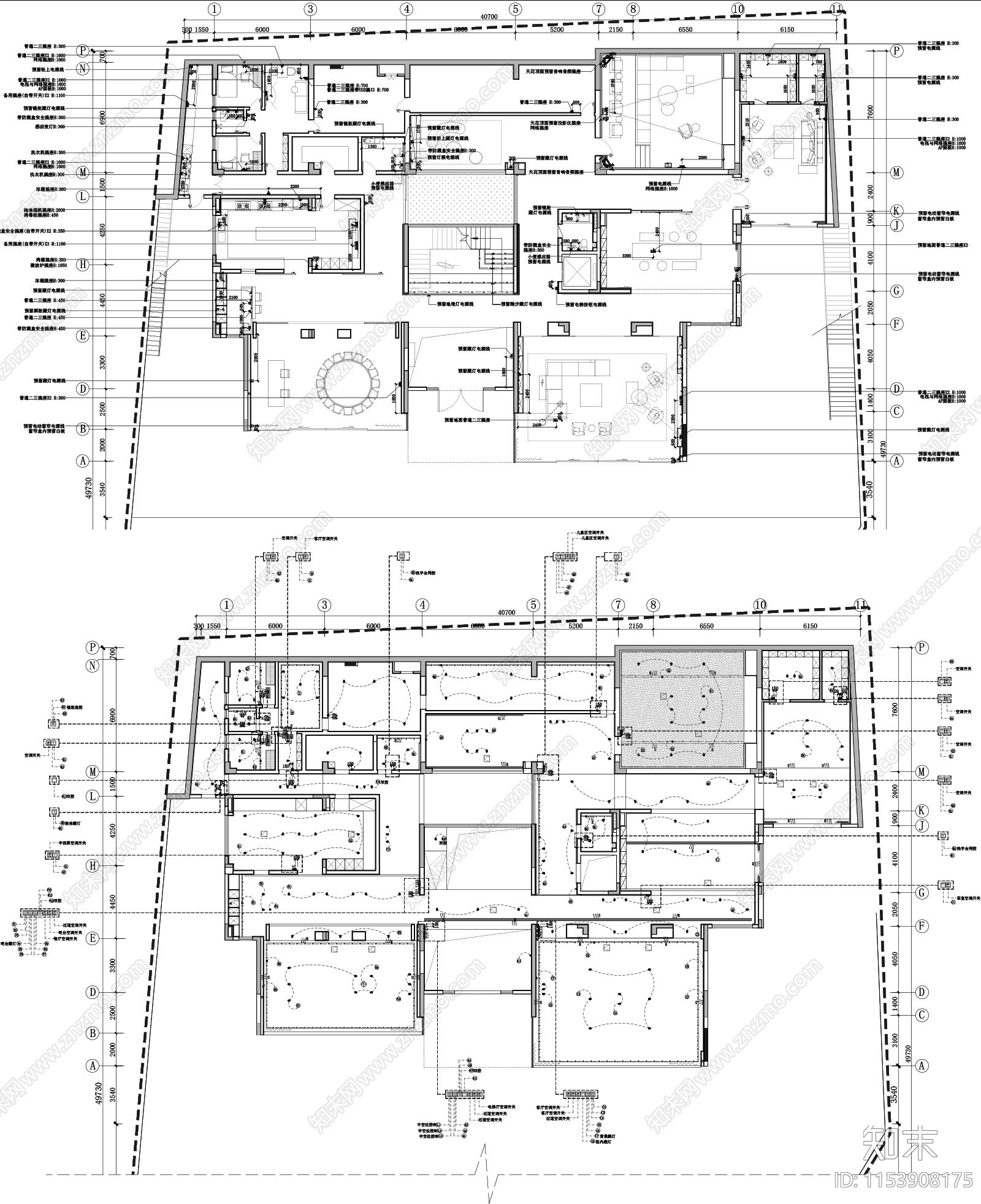 燕语堂华侨城东方花园别墅室内cad施工图下载【ID:1153908175】