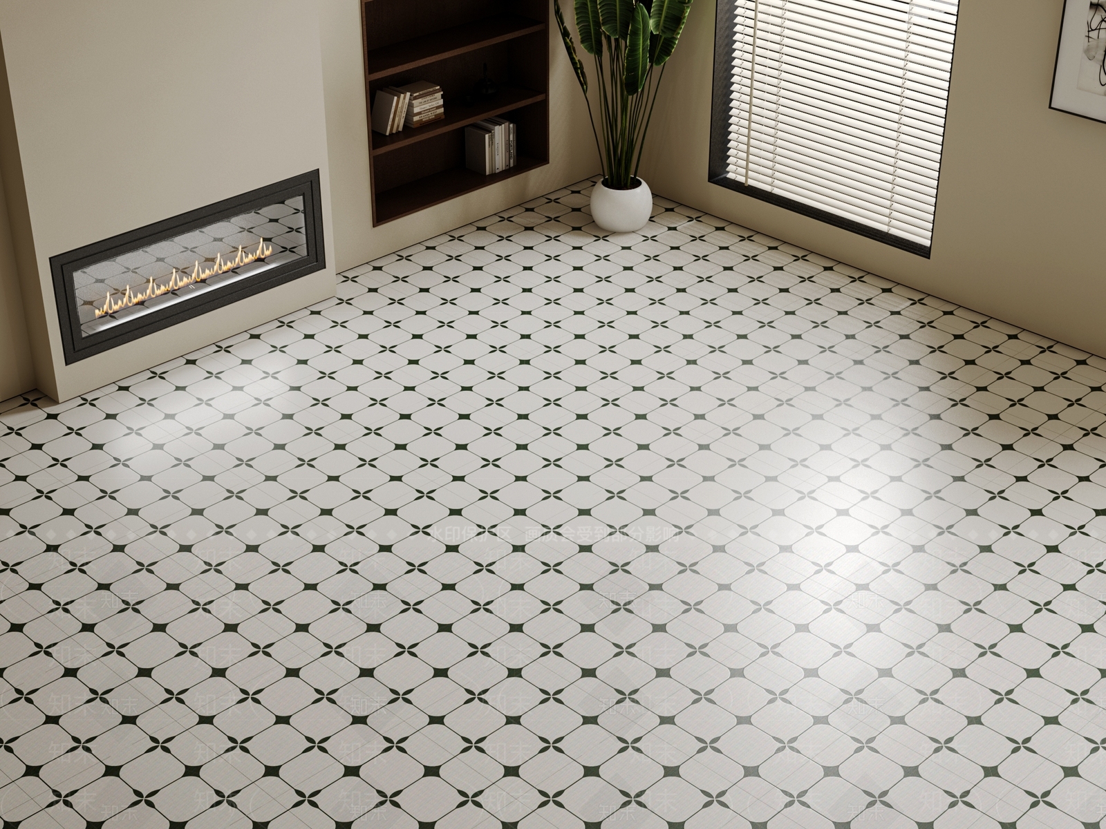 法式复古花砖3D模型下载【ID:1153916029】