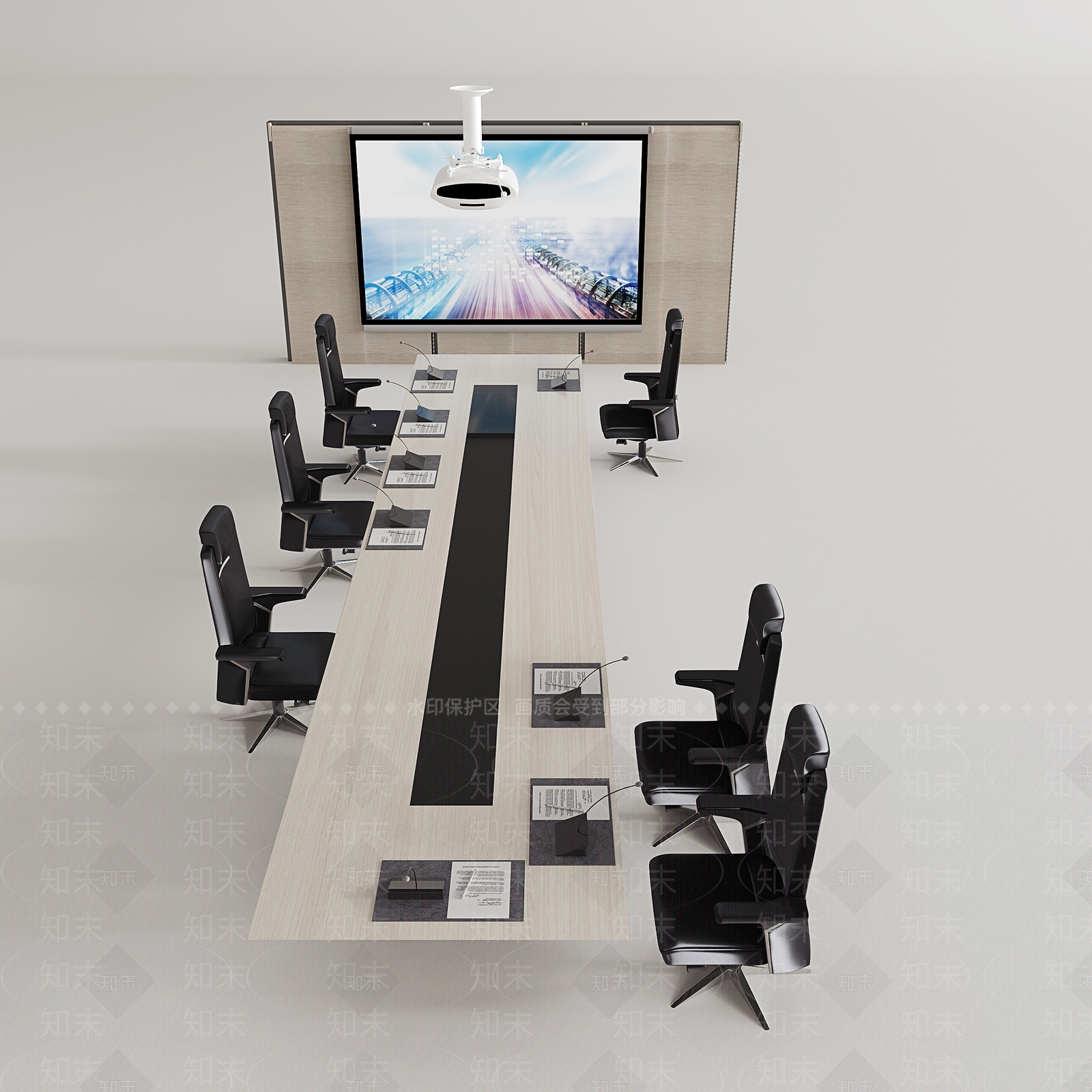 现代办公桌椅3D模型下载【ID:1153919182】