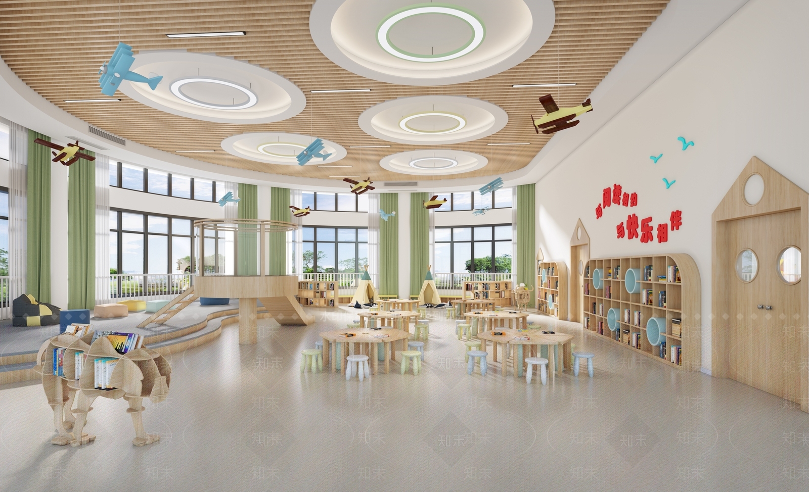现代幼儿园3D模型下载【ID:1153921465】