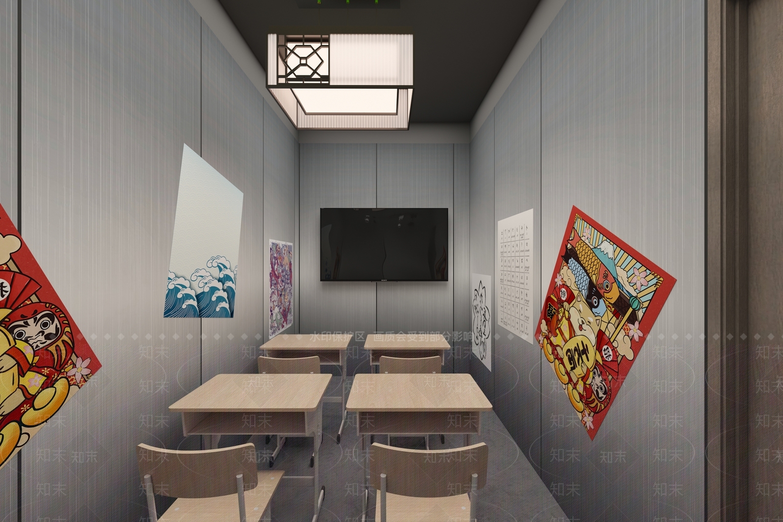 现代教室3D模型下载【ID:1153925155】