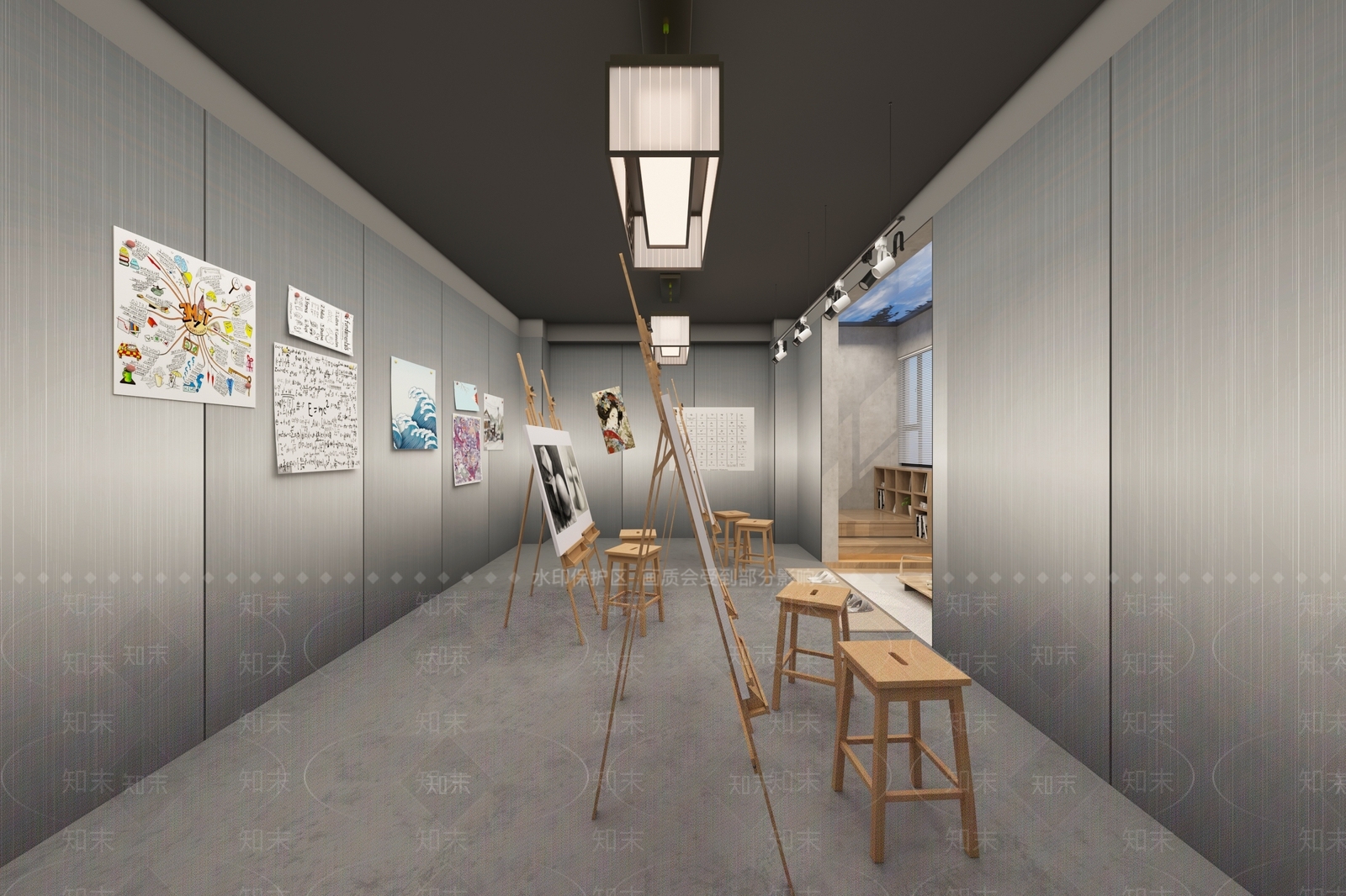 现代教室3D模型下载【ID:1153925385】