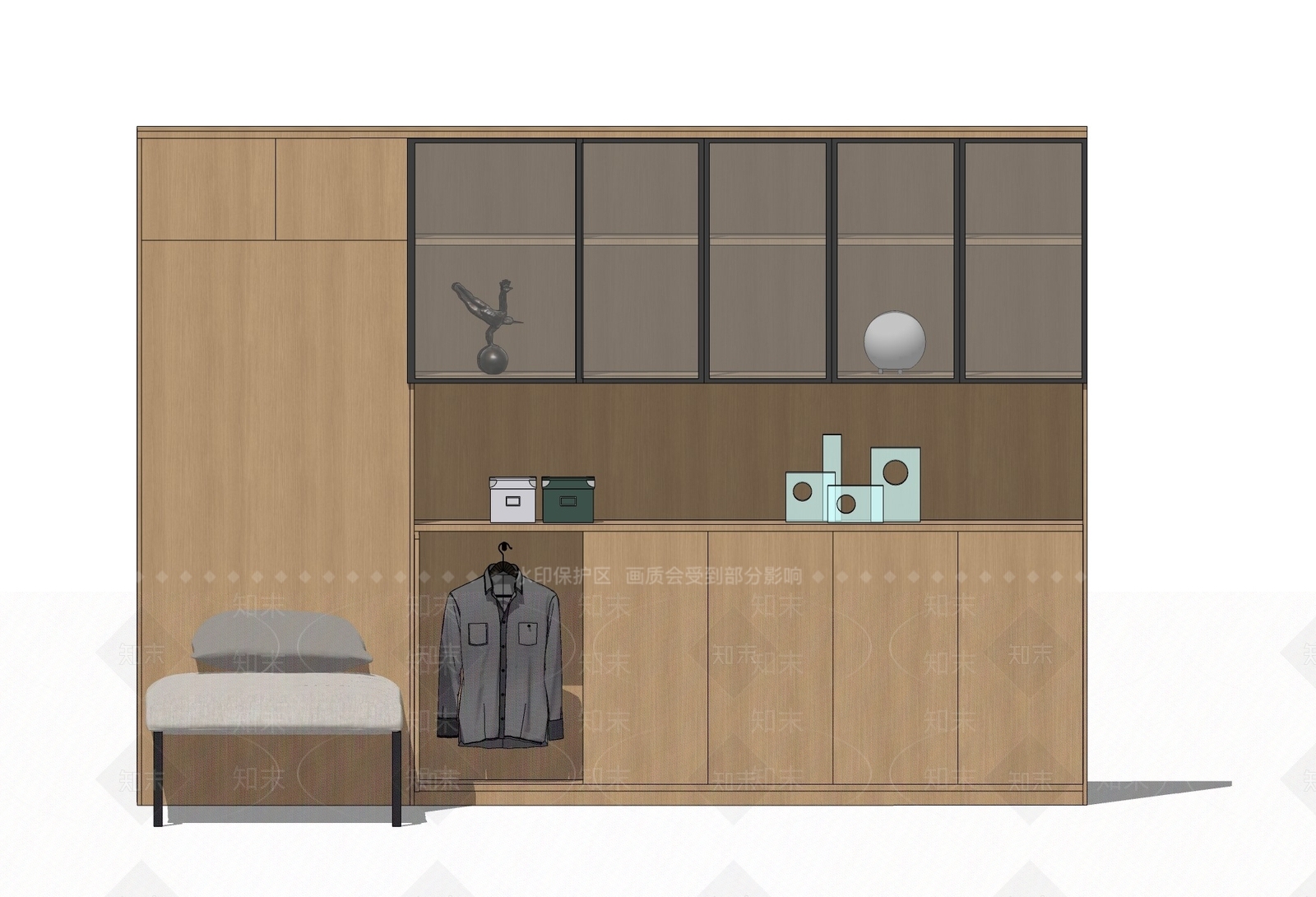 现代风格衣柜SU模型下载【ID:1153926922】