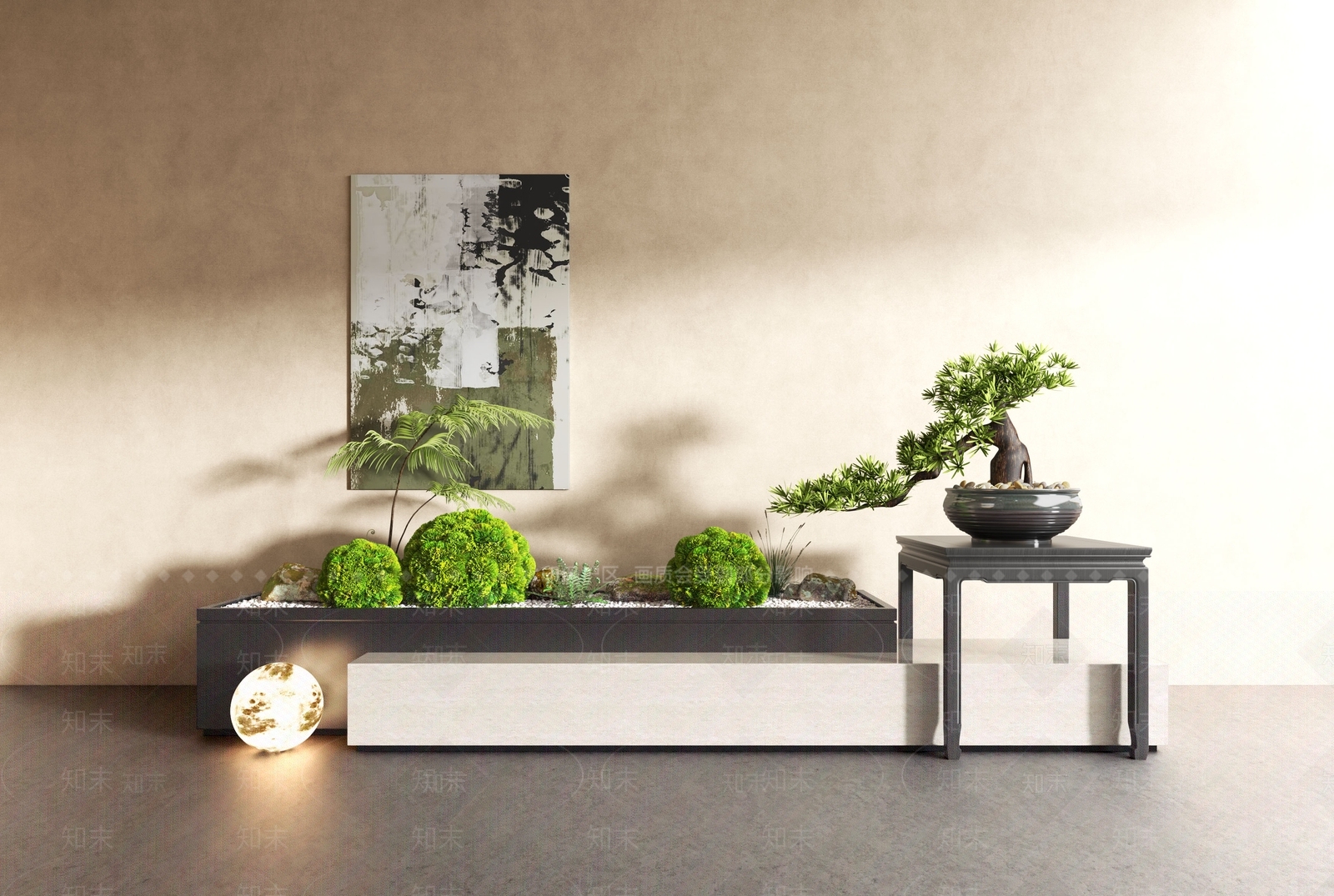 新中式盆景3D模型下载【ID:1153928785】