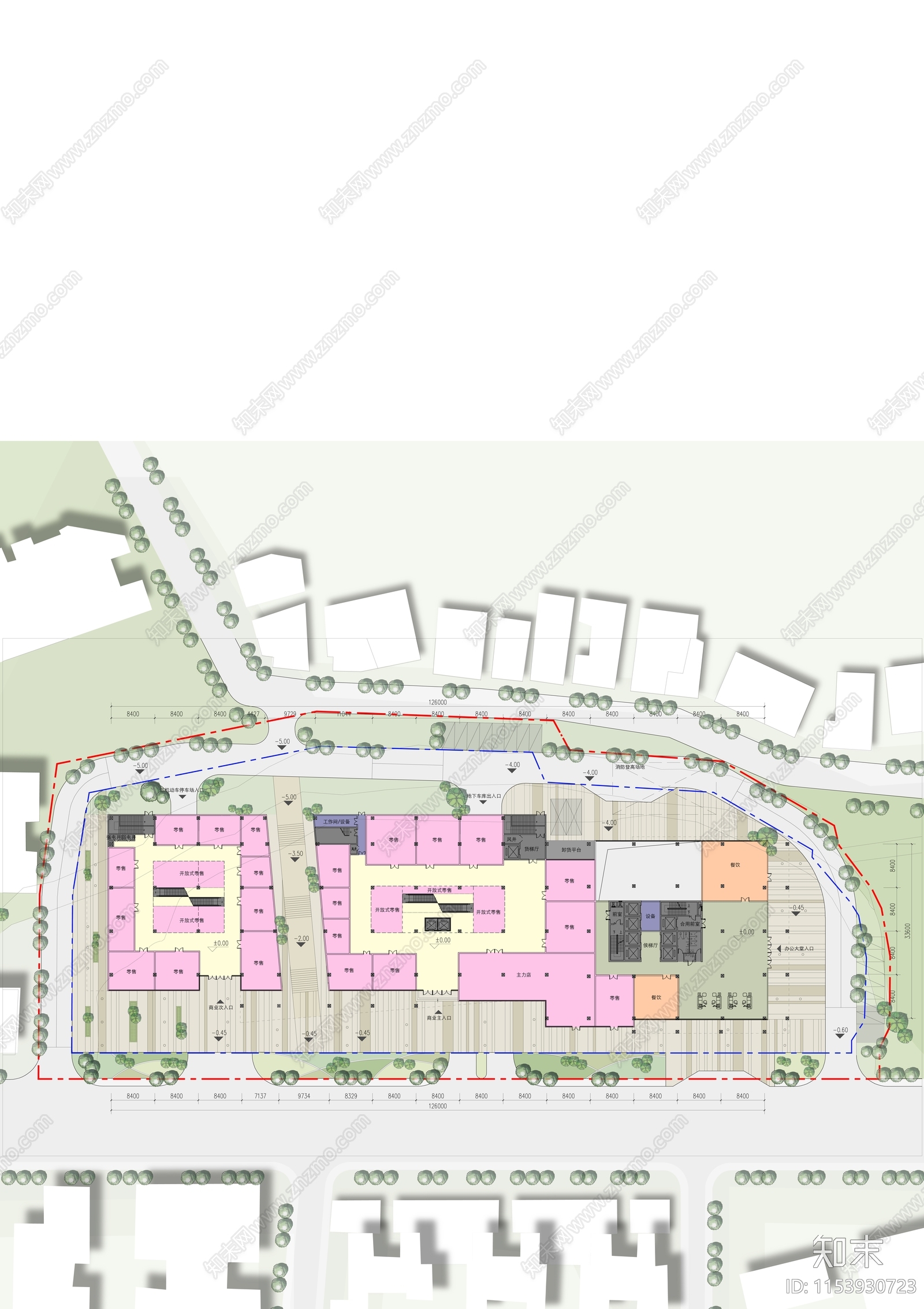 商业综合体平面图纸施工图下载【ID:1153930723】
