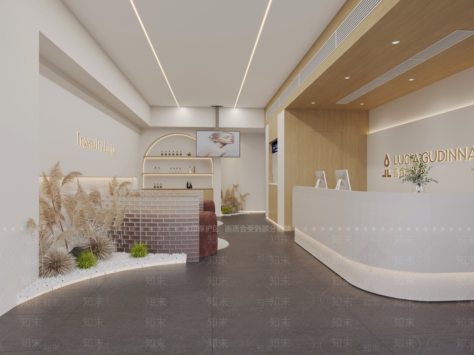 现代美容院前台3D模型下载【ID:1153938552】