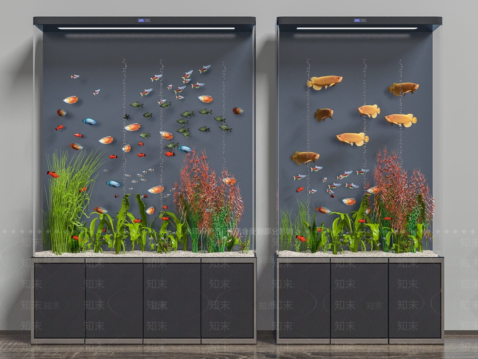 现代鱼缸水族3D模型下载【ID:1153934108】