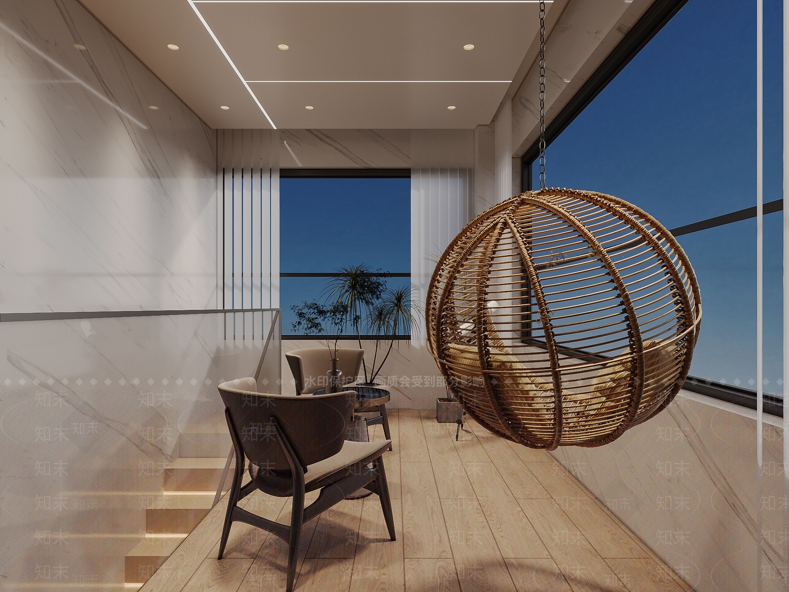 现代家居阳台3D模型下载【ID:1153936230】