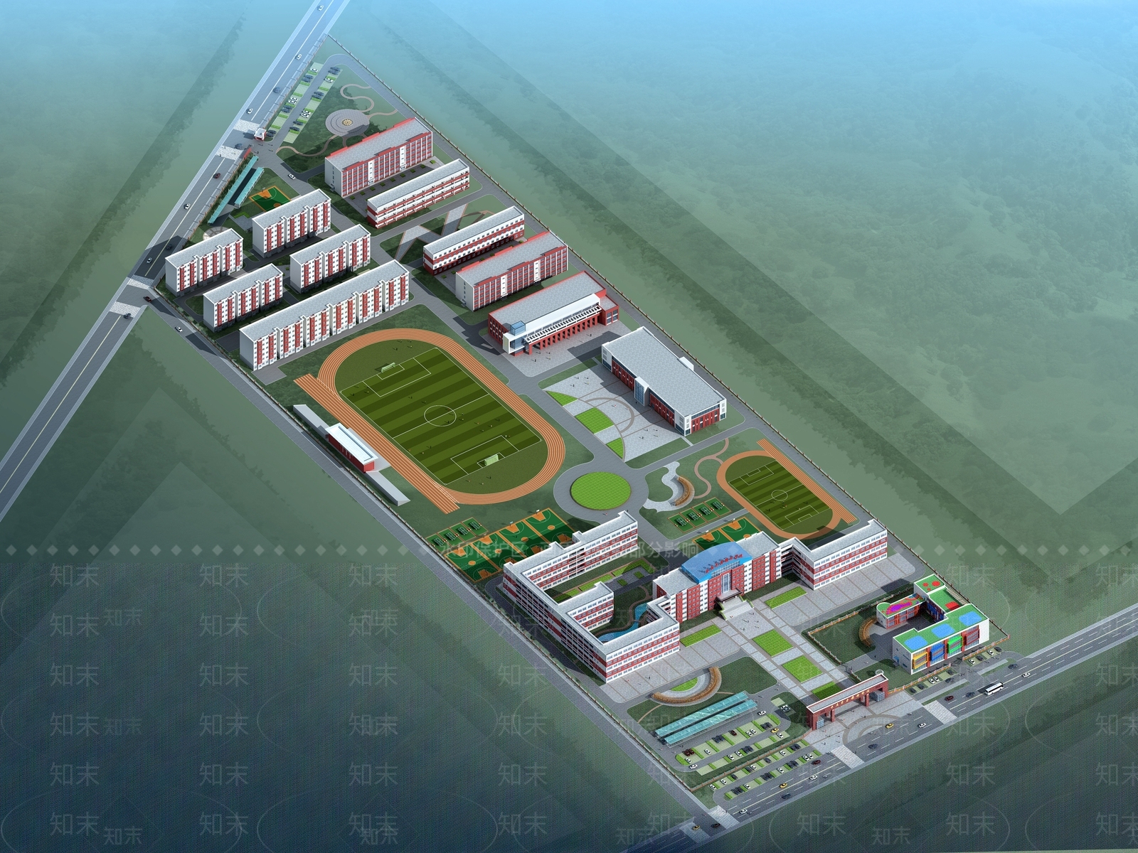 现代学校外观3D模型下载【ID:1153935840】