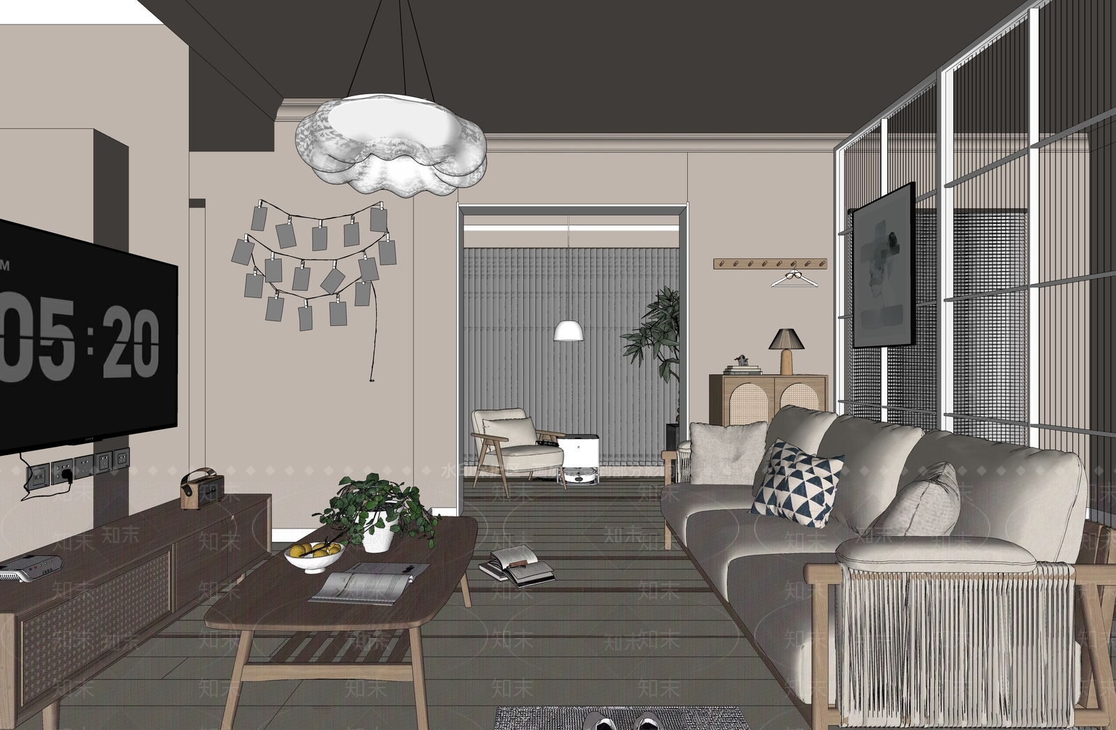 北欧单身公寓SU模型下载【ID:1153936042】