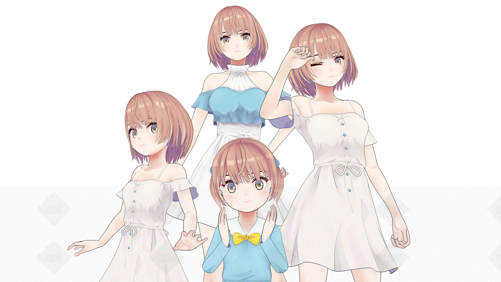 动漫女孩3D模型下载【ID:1153938402】