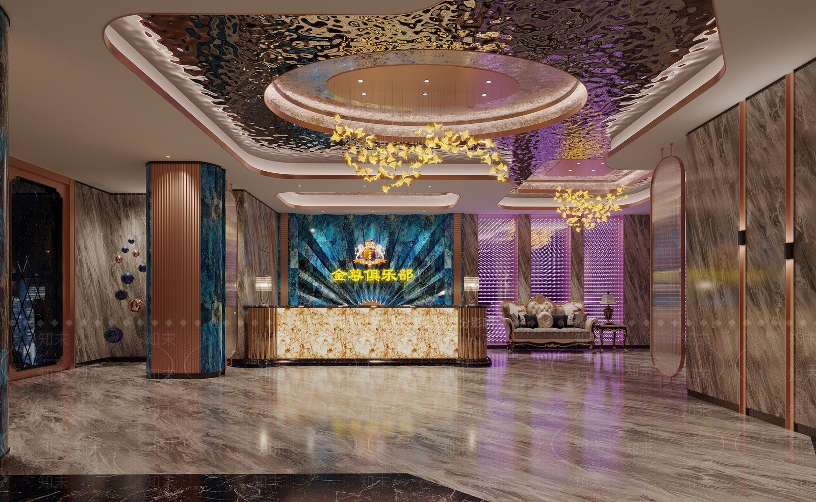 现代ktv前台大厅3D模型下载【ID:1153946454】