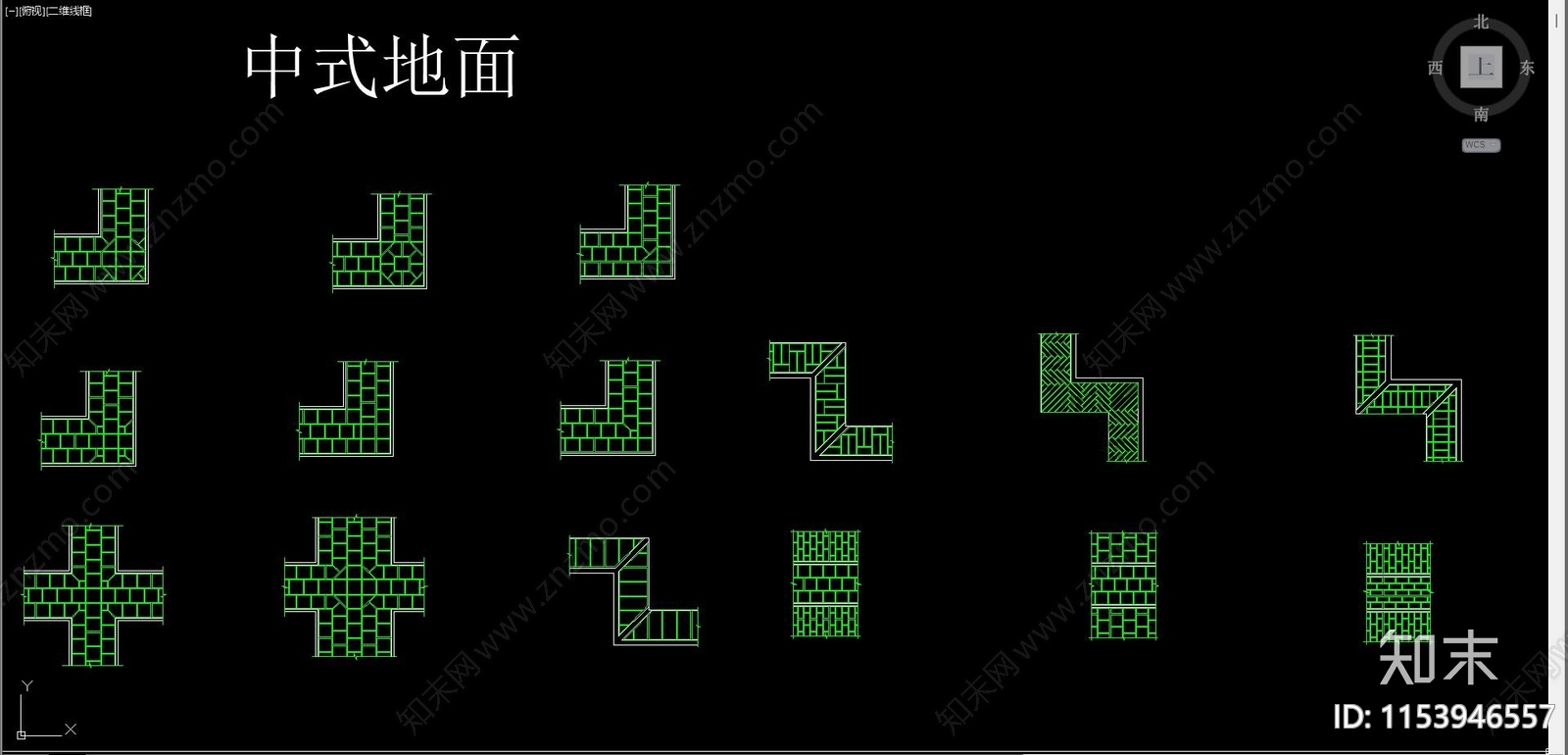 地面拼花地砖施工图cad施工图下载【ID:1153946557】