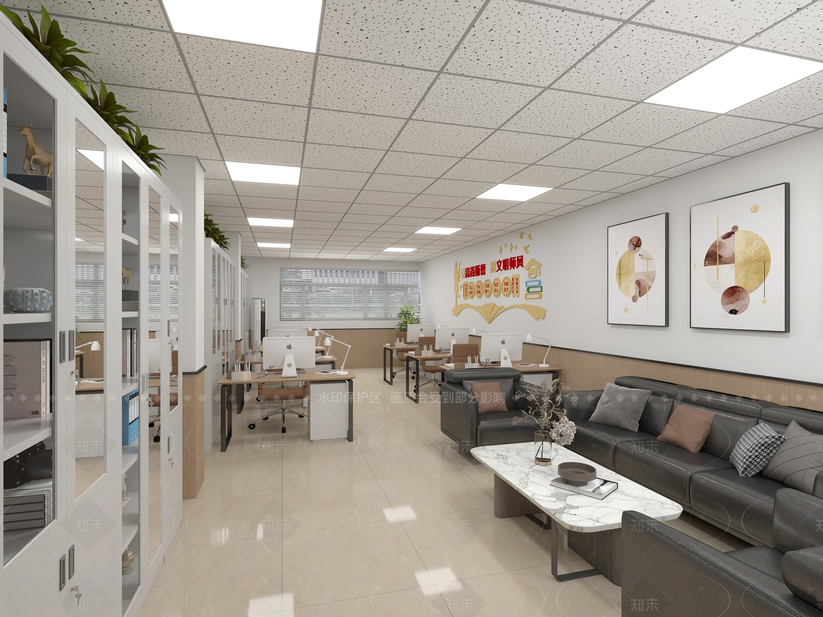 现代办公区3D模型下载【ID:1214558170】