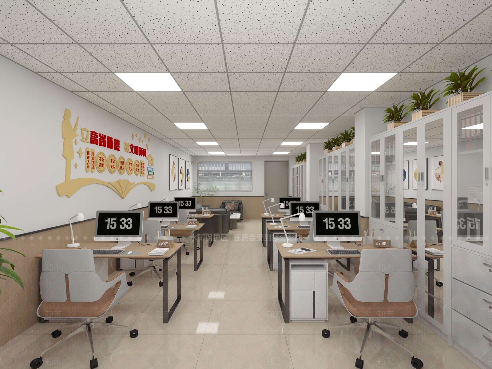 现代办公区3D模型下载【ID:1214558170】