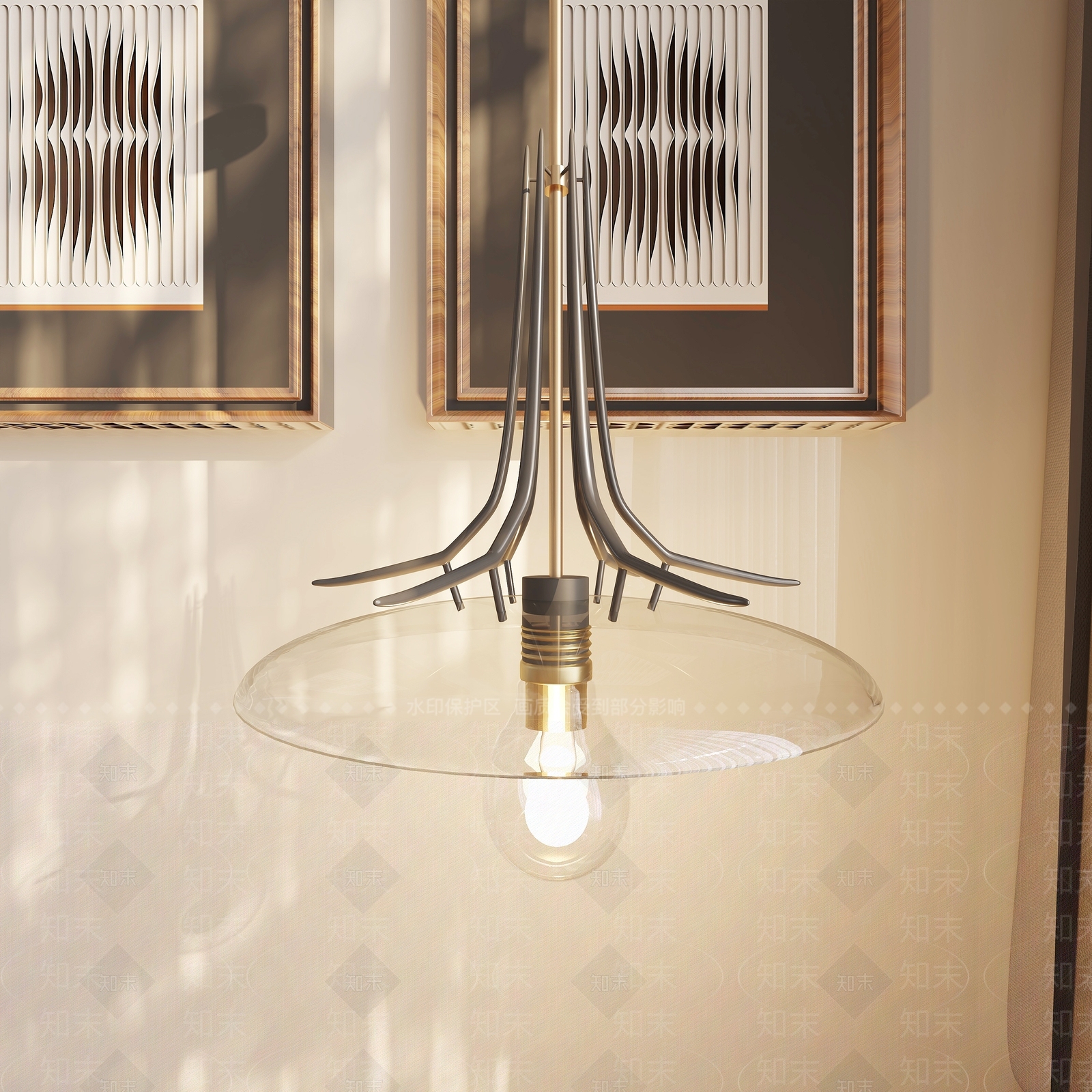 工业风复古金属吊灯3D模型下载【ID:1153948567】