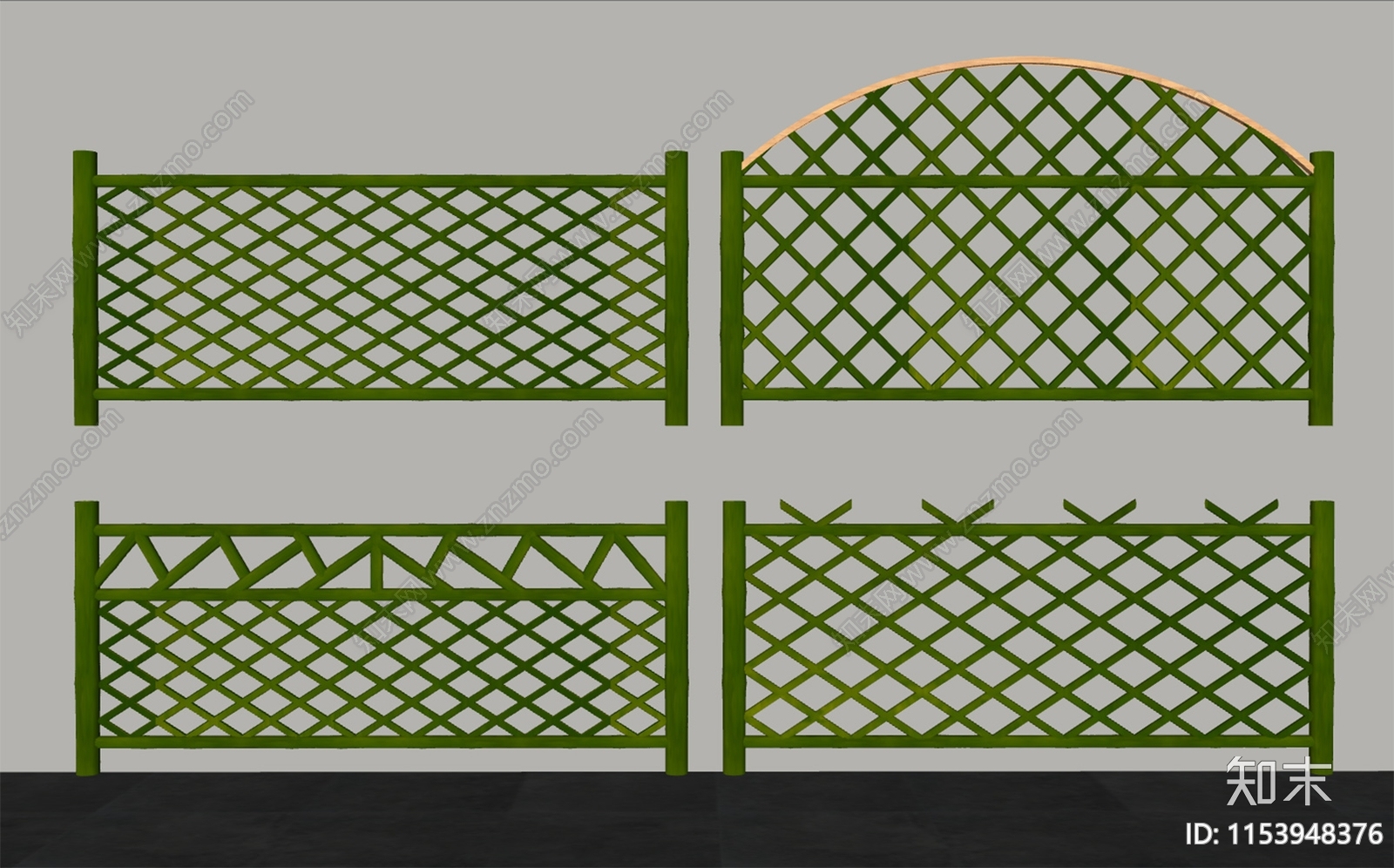 现代青竹篱笆栅栏SU模型下载【ID:1153948376】