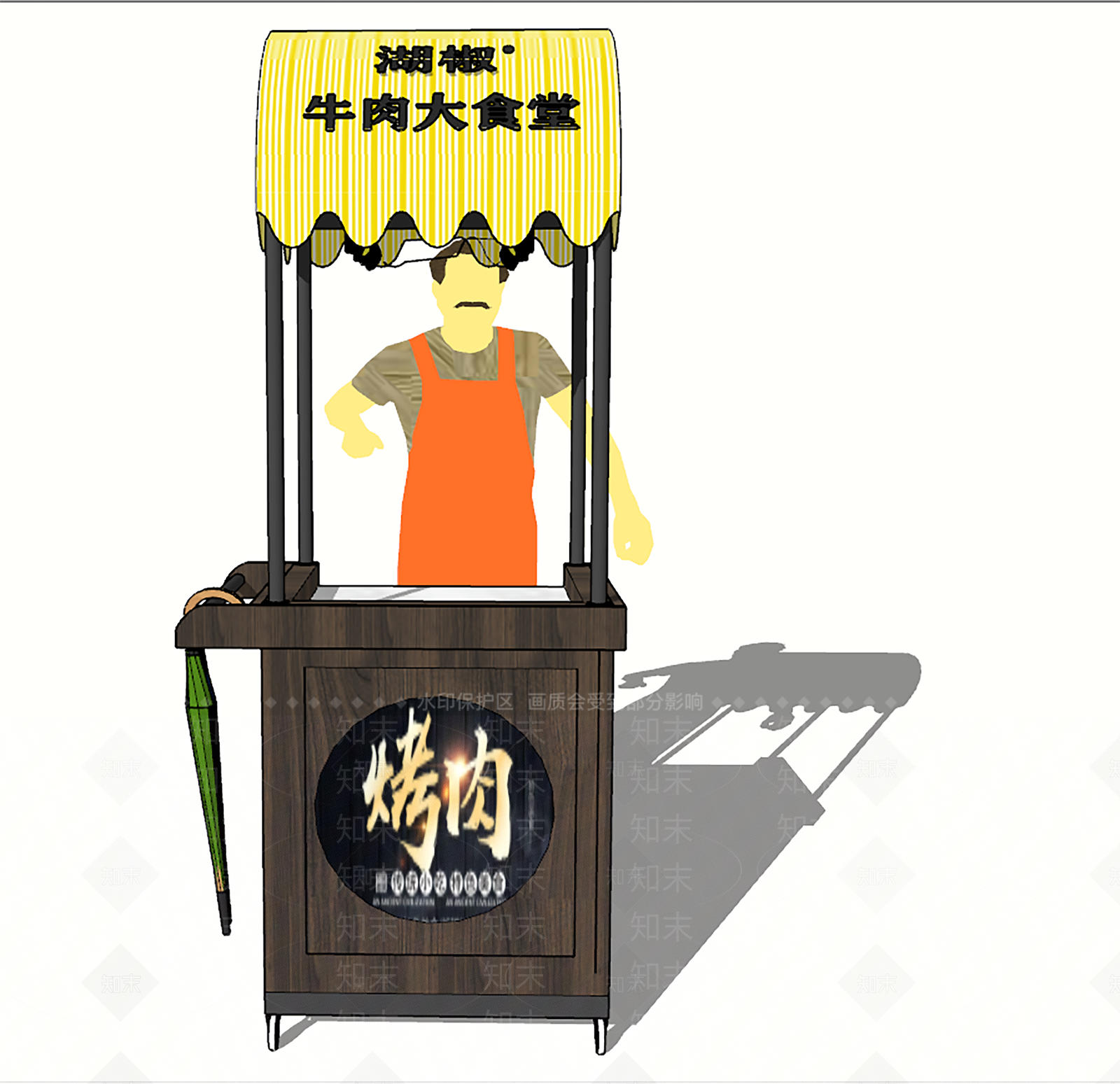 现代摊位SU模型下载【ID:1153949319】
